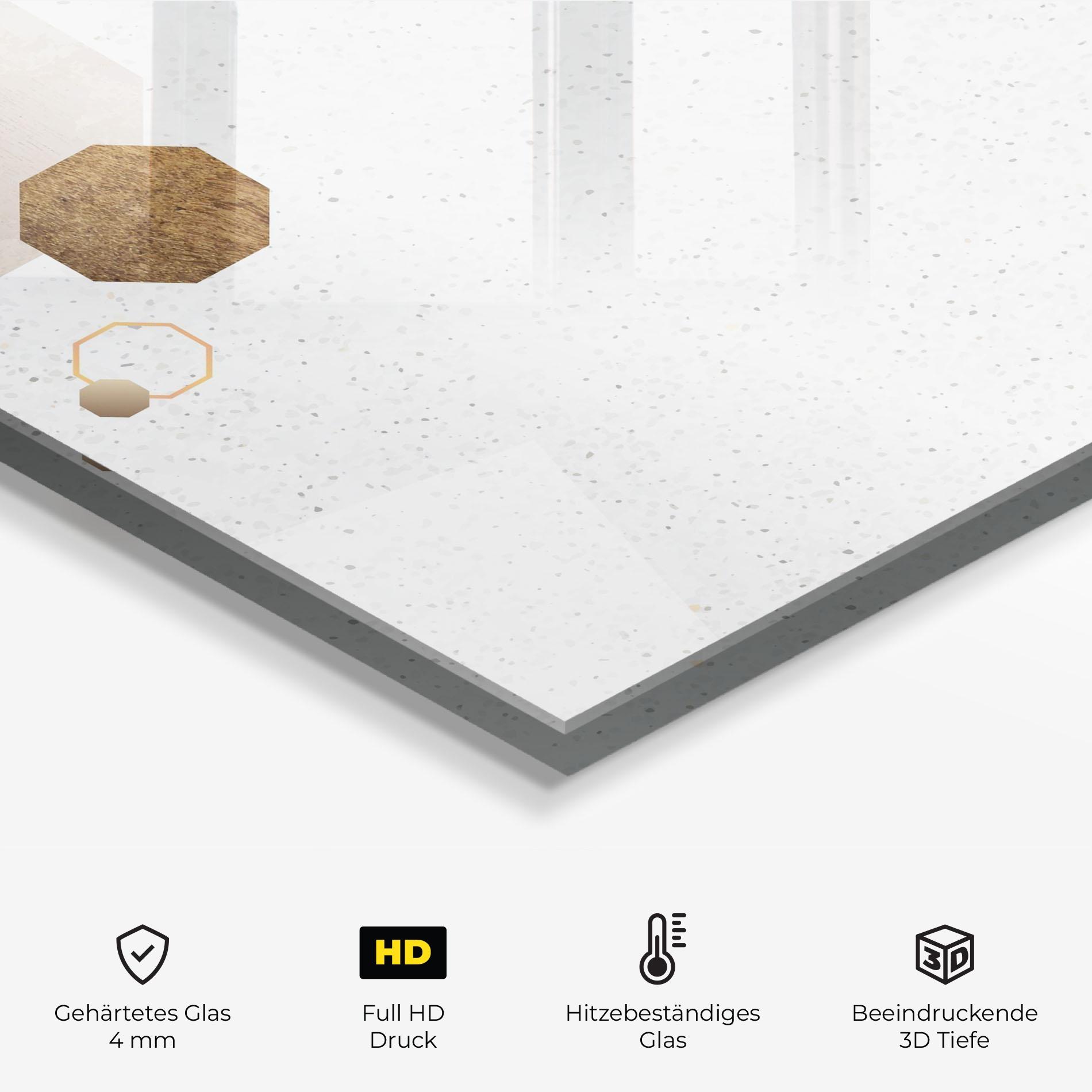 Küchenrückwand Glas Big Hexagon mockup 2