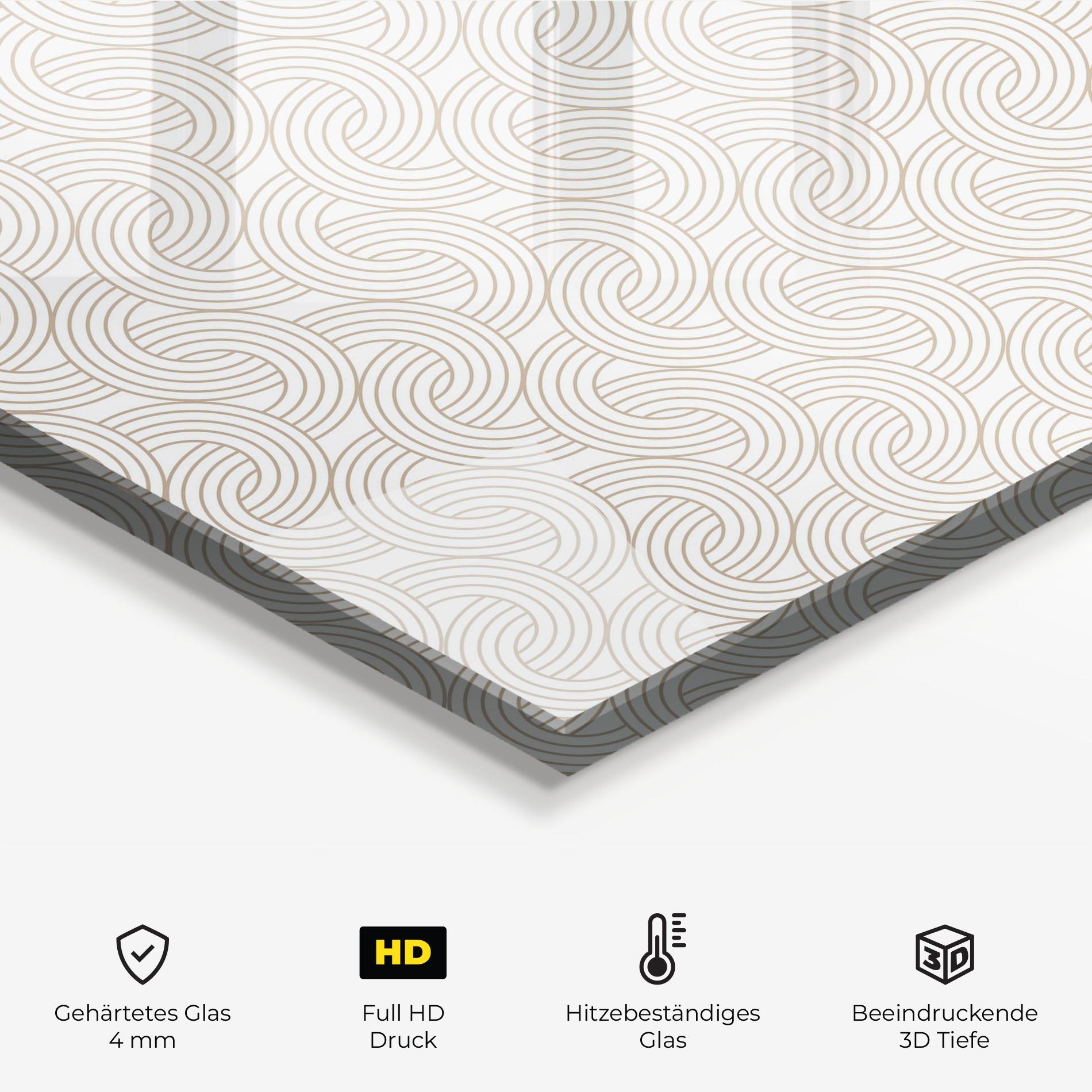 Küchenrückwand Glas Cream Lines mockup 2