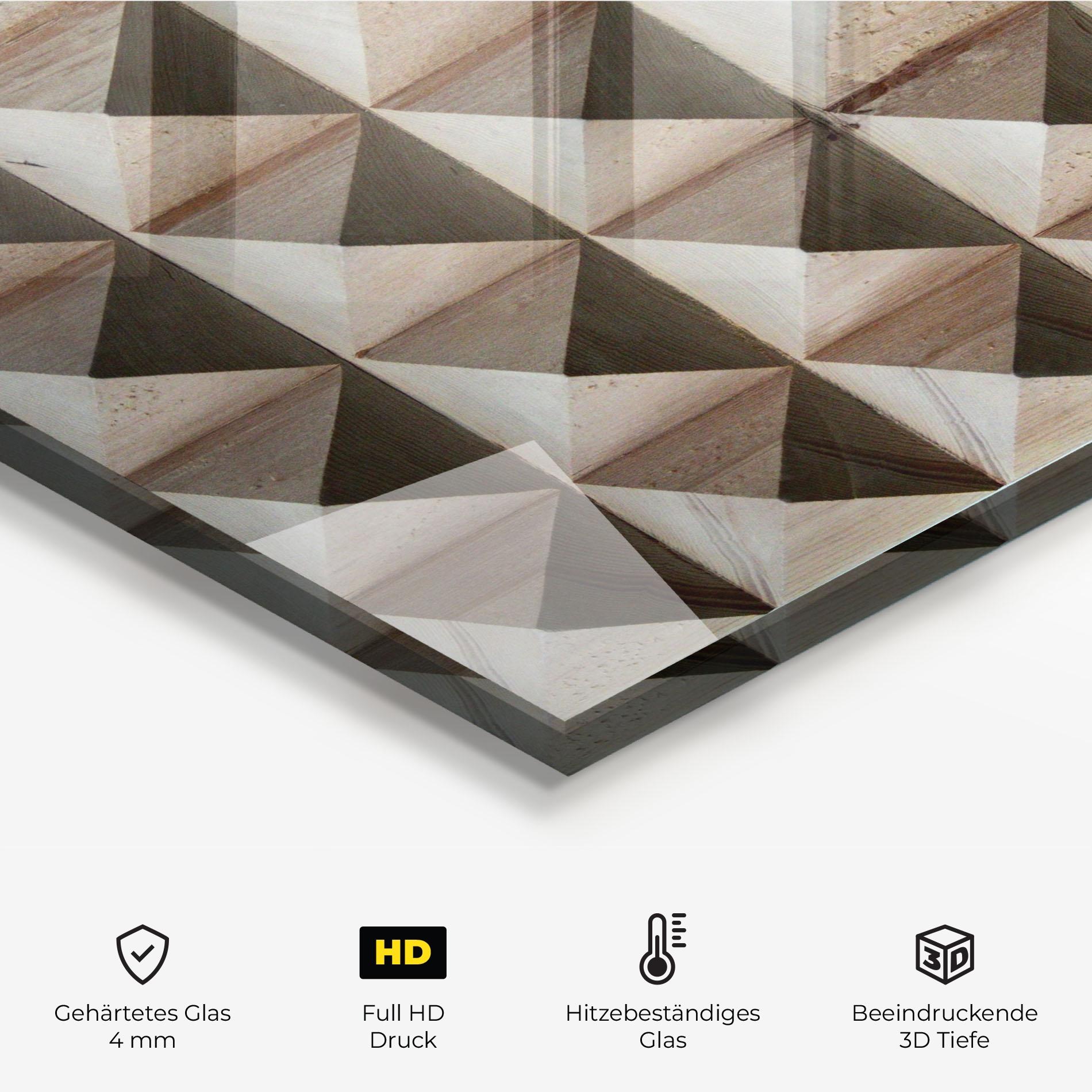 Küchenrückwand Glas Cream Pyramid mockup 2