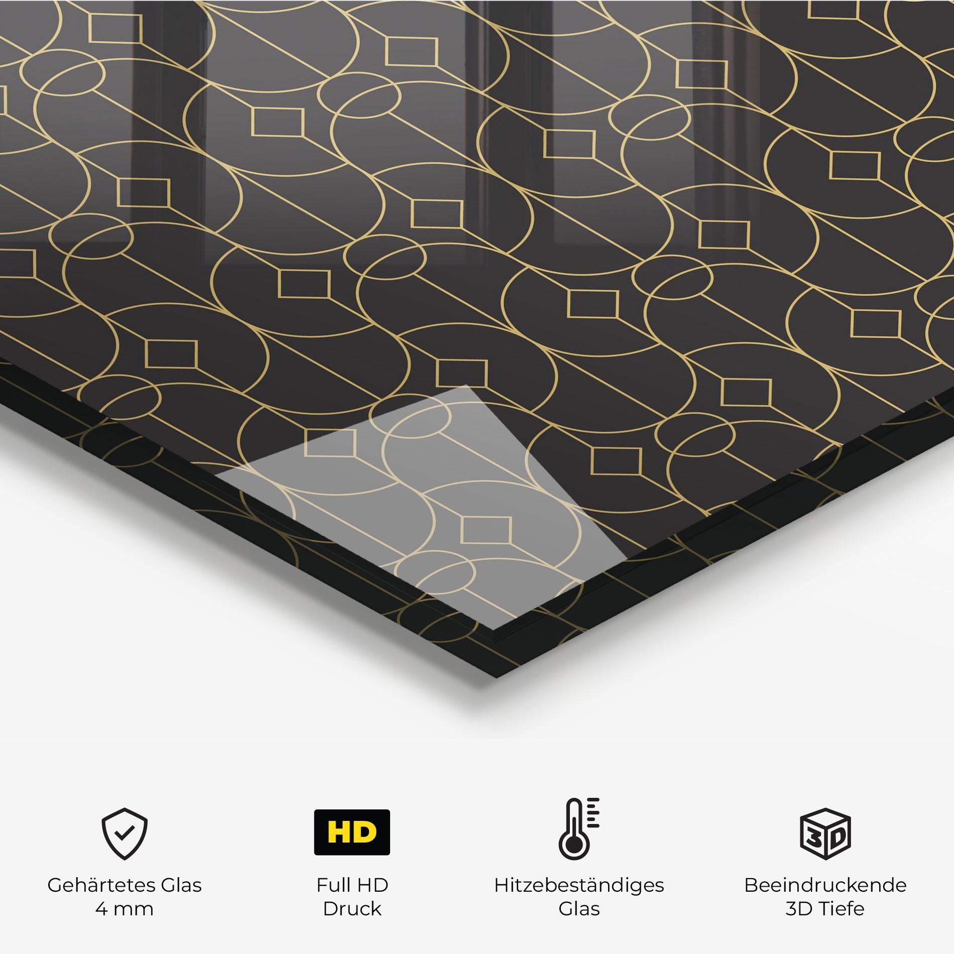 Küchenrückwand Glas Gold Geometric mockup 2