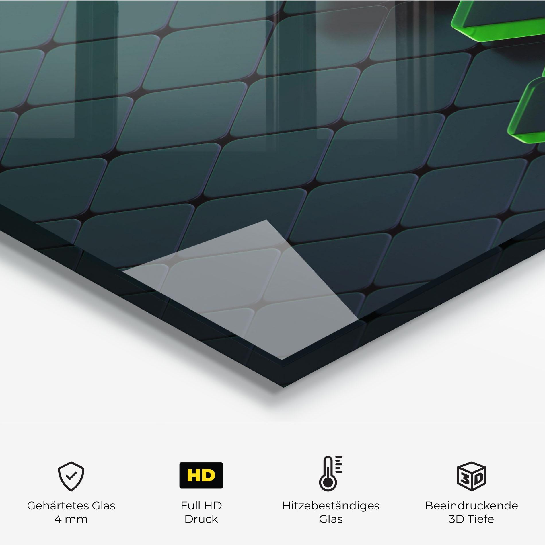 Küchenrückwand Glas Green Square Floating mockup 2