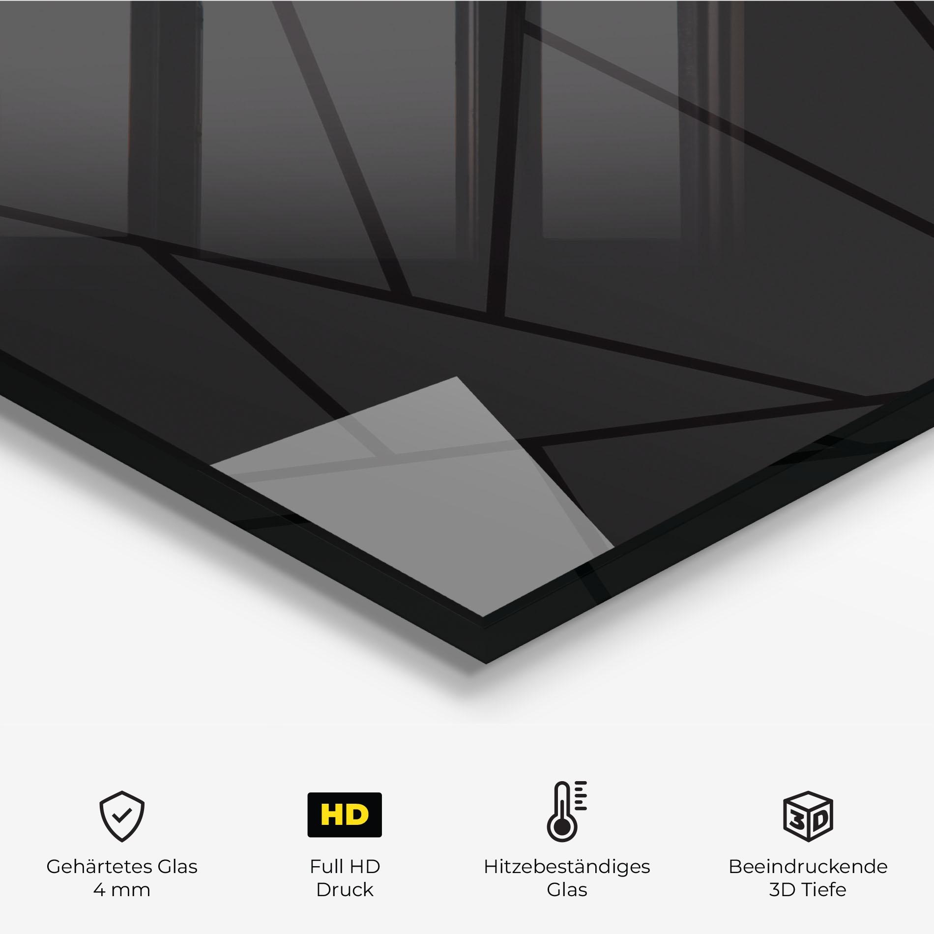 Küchenrückwand Glas Grey Triangle mockup 2