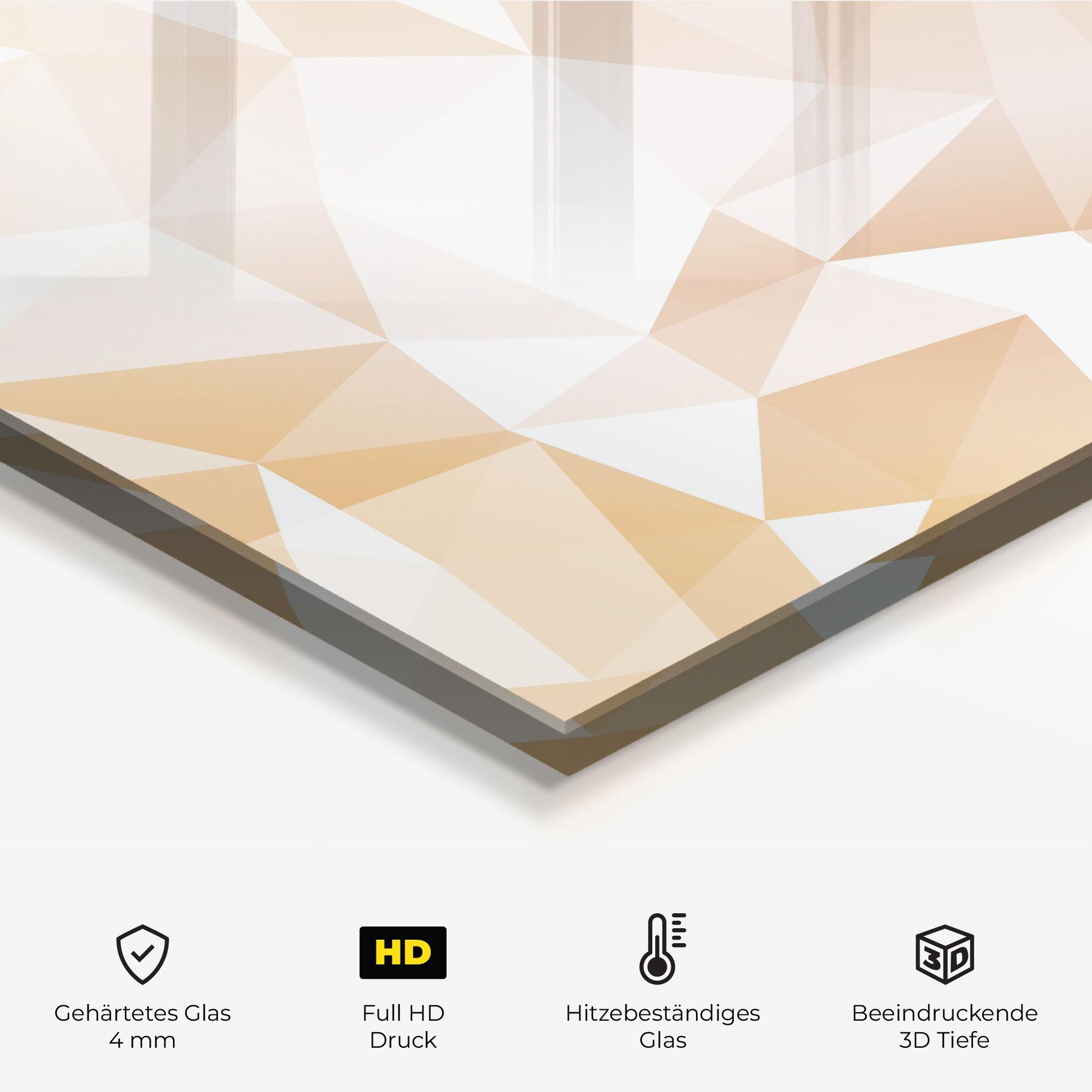 Küchenrückwand Glas Light Pink Triangle mockup 2