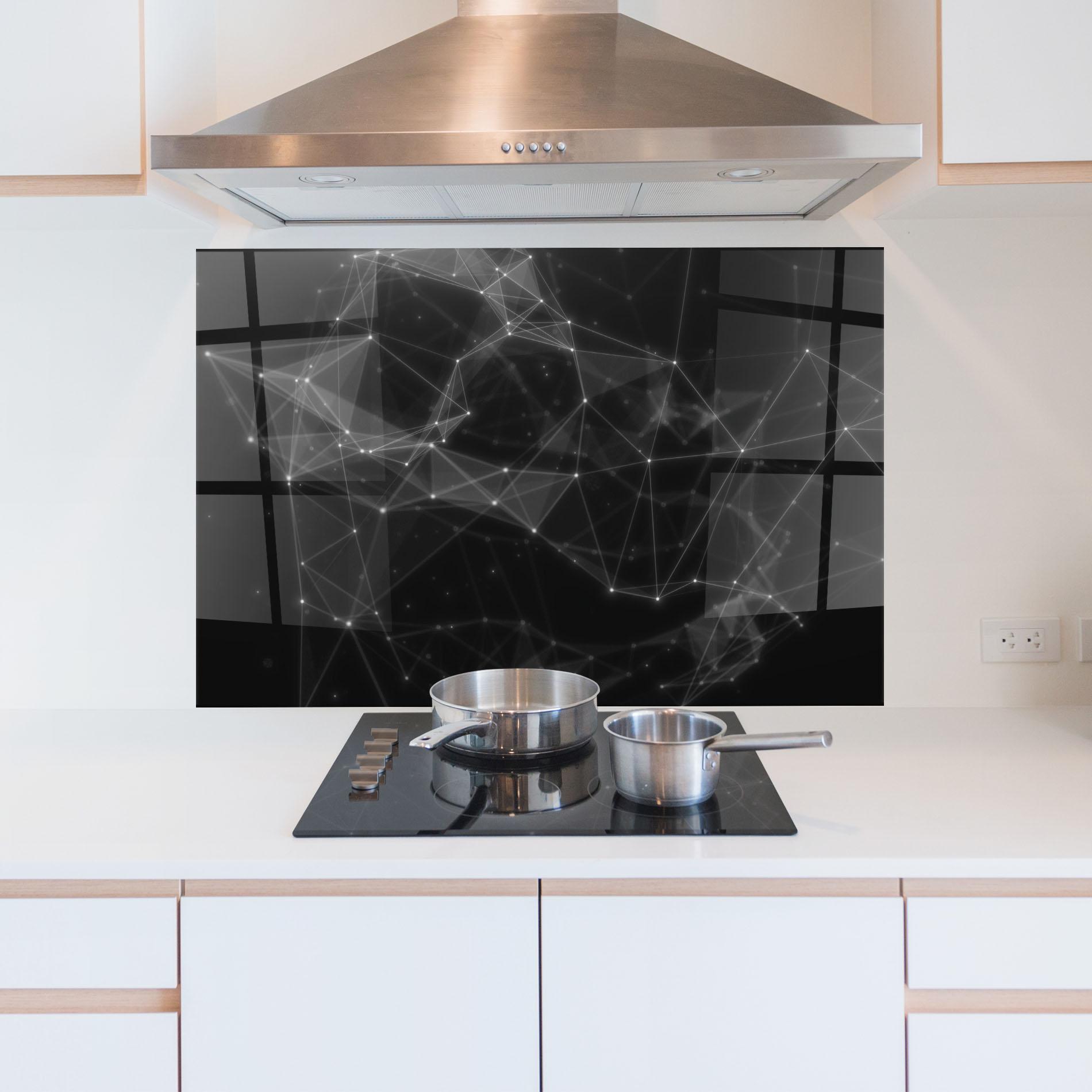 Küchenrückwand Glas Connecting Lines mockup 5