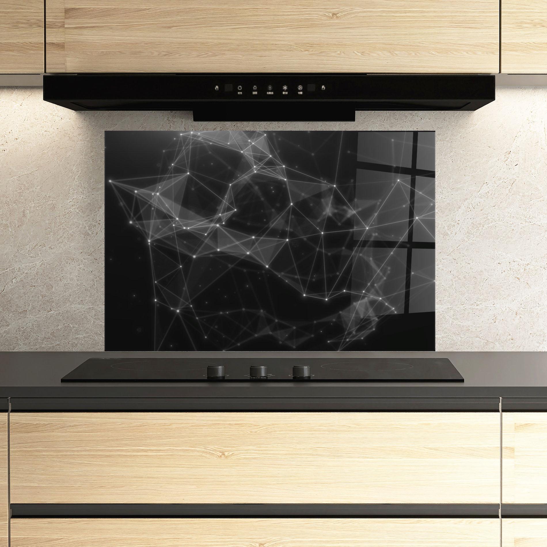 Küchenrückwand Glas Connecting Lines mockup 3