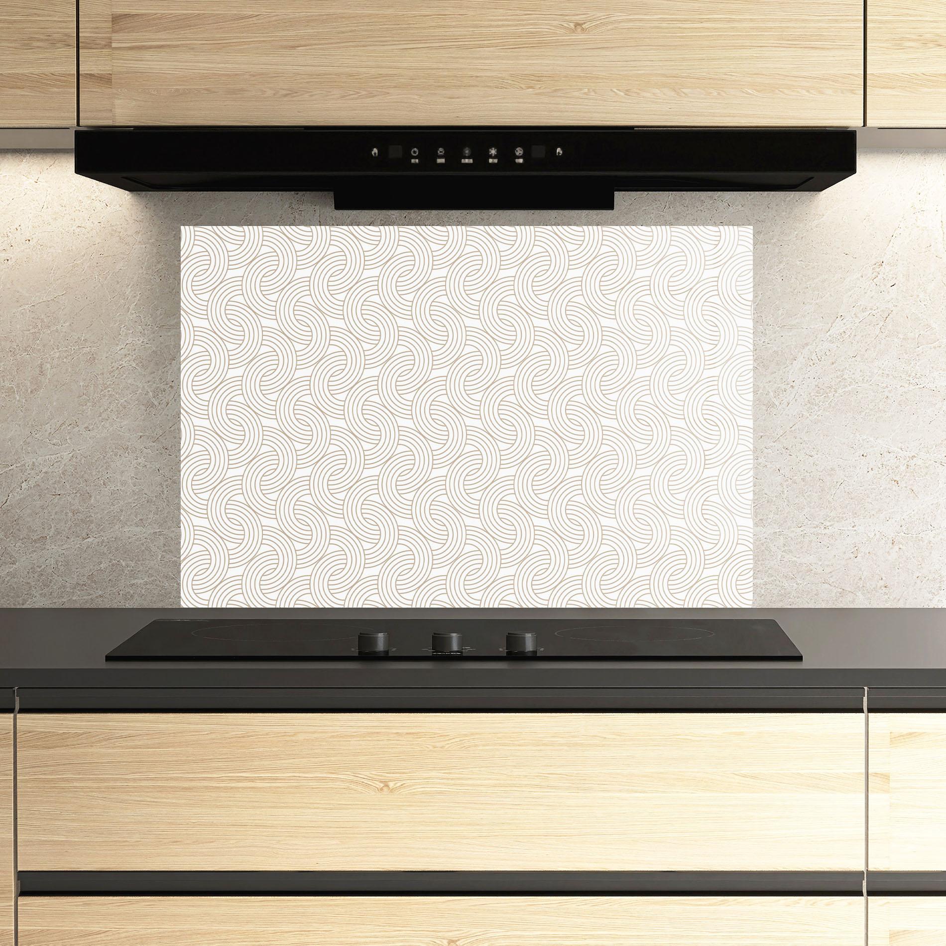 Küchenrückwand Glas Cream Lines mockup 3