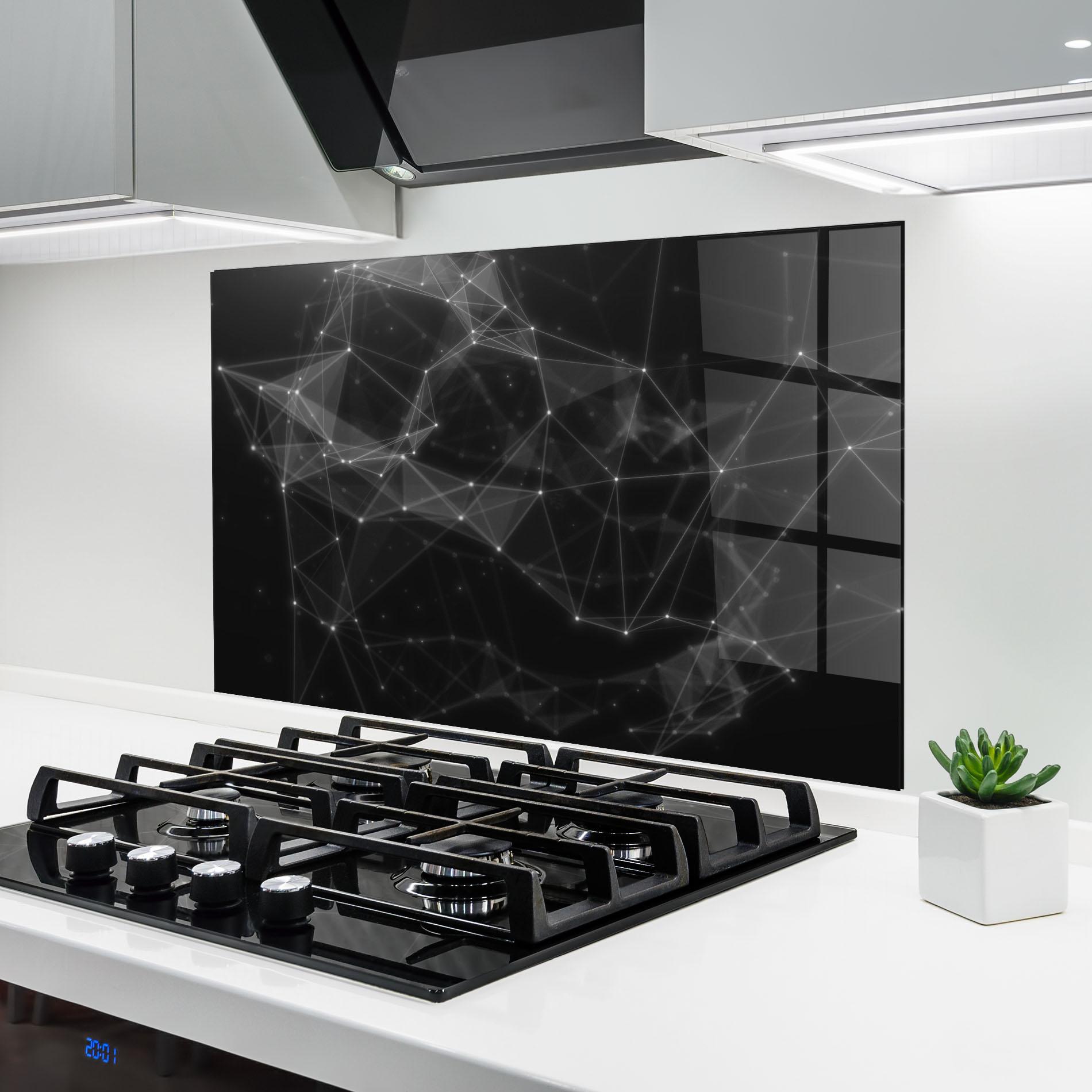 Küchenrückwand Glas Connecting Lines mockup 6