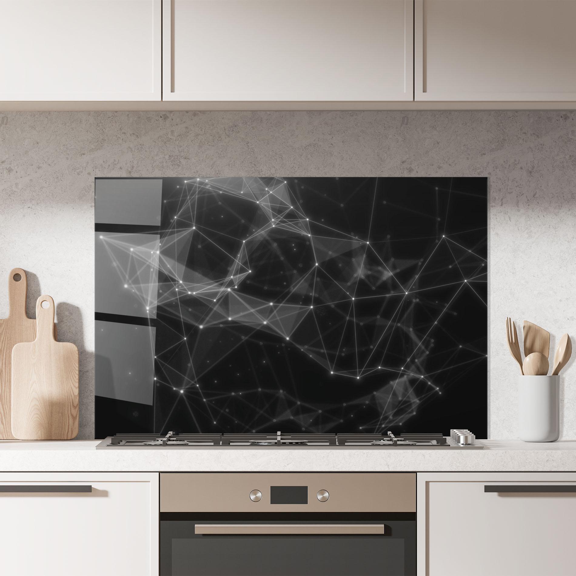 Küchenrückwand Glas Connecting Lines mockup 7