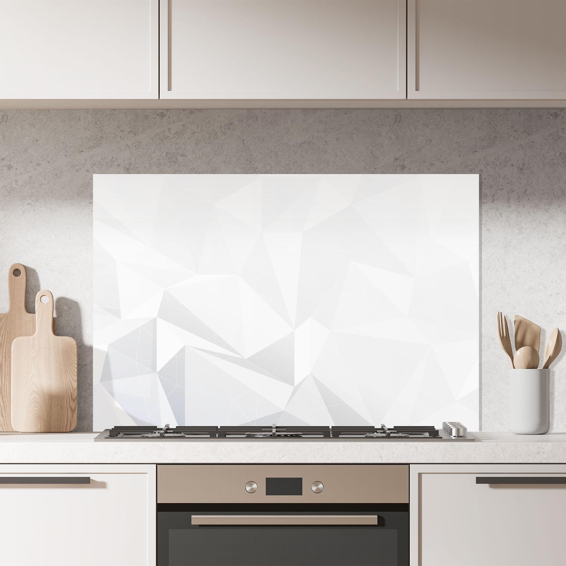 Küchenrückwand Glas Grey Triangle Shape mockup 7