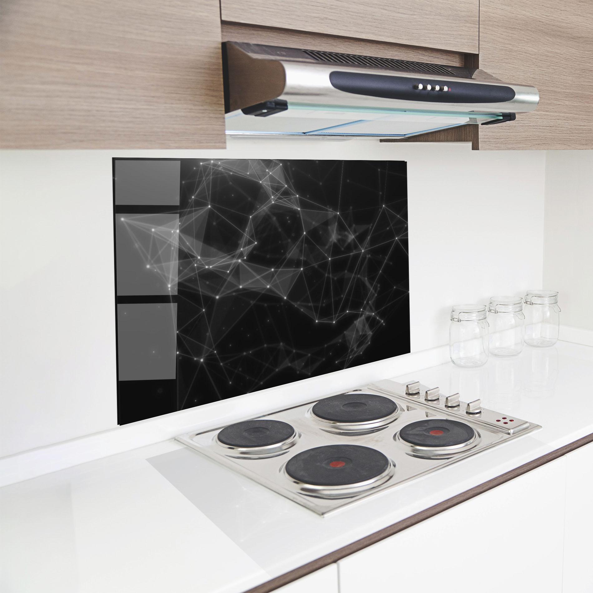 Küchenrückwand Glas Connecting Lines mockup 8
