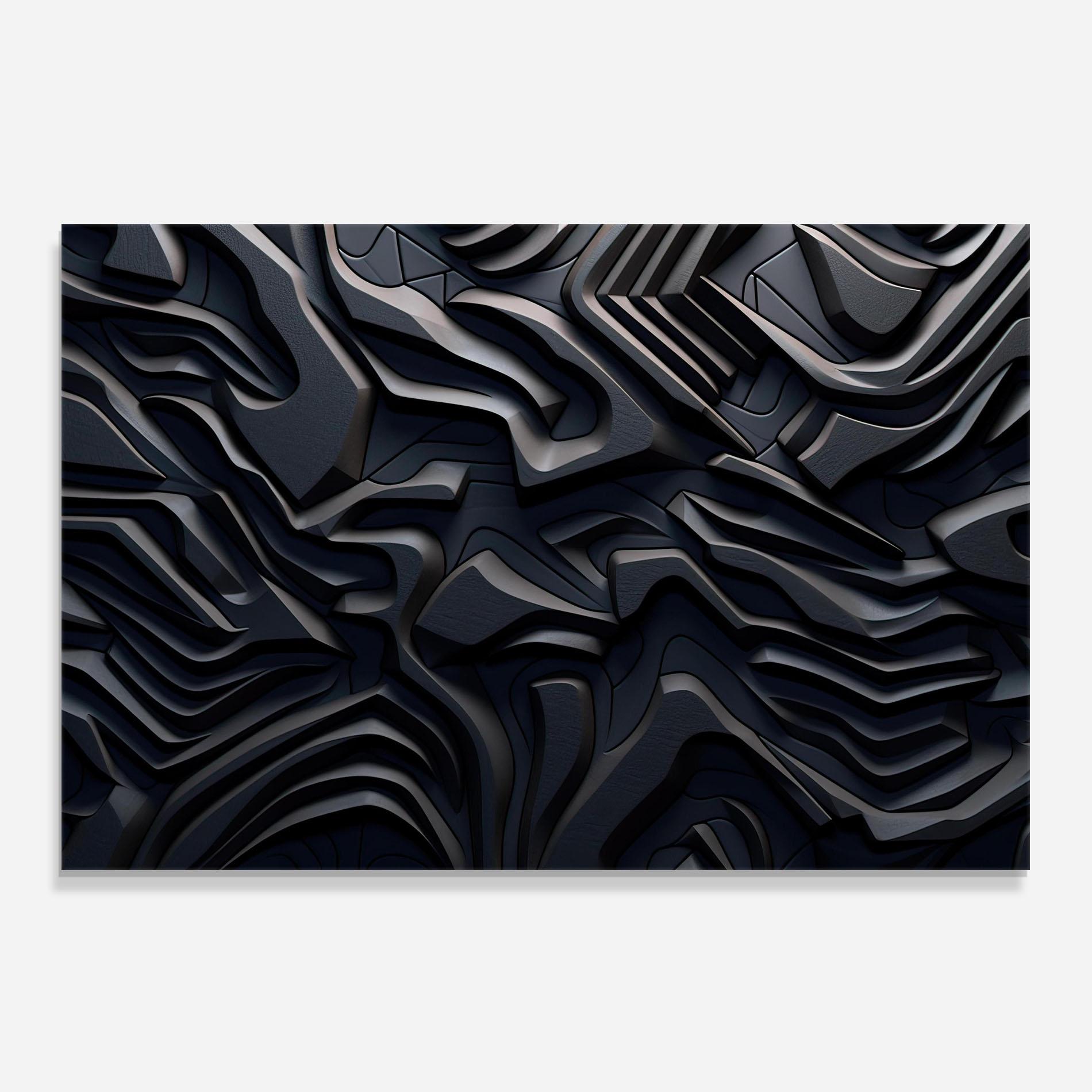 Küchenrückwand Glas Black 3d Lines mockup 0