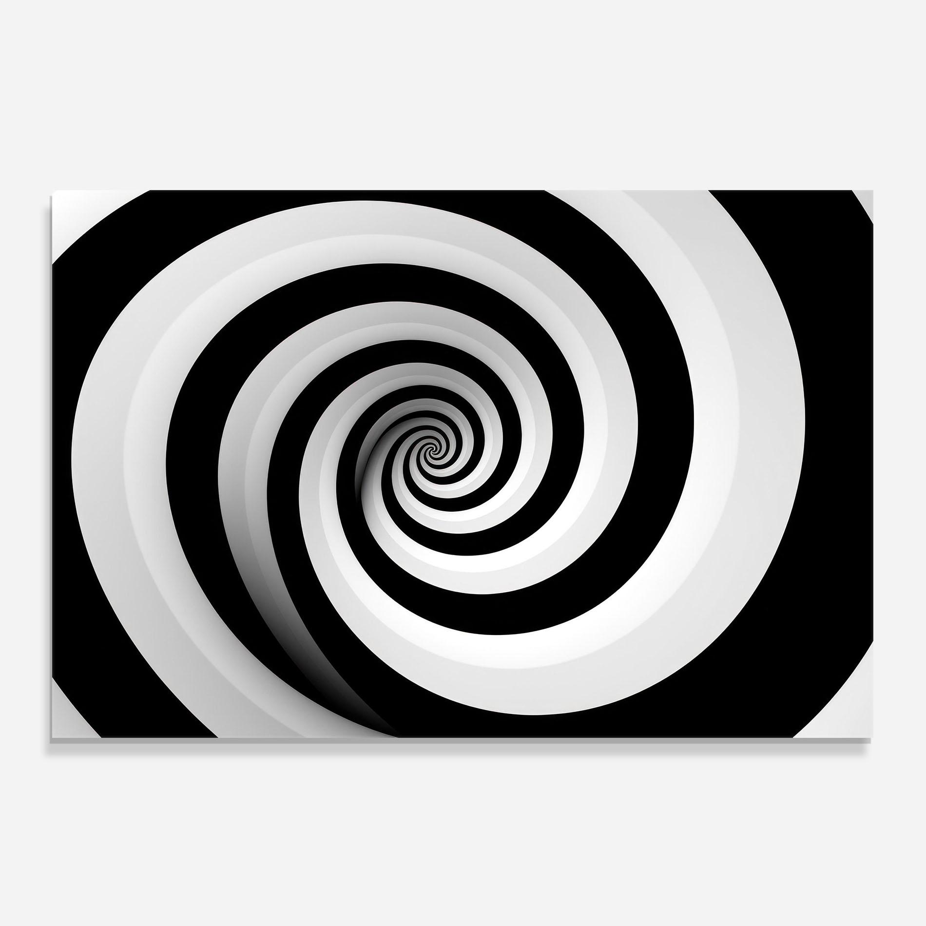 Küchenrückwand Glas Black White Spiral mockup 0