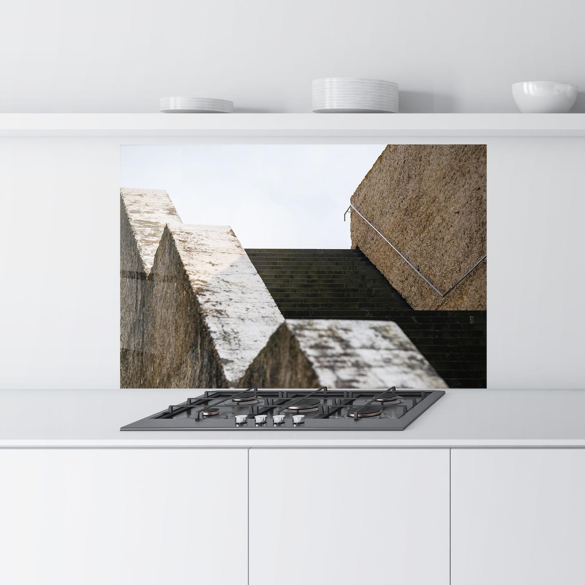 Küchenrückwand Glas Black Stairs mockup 9