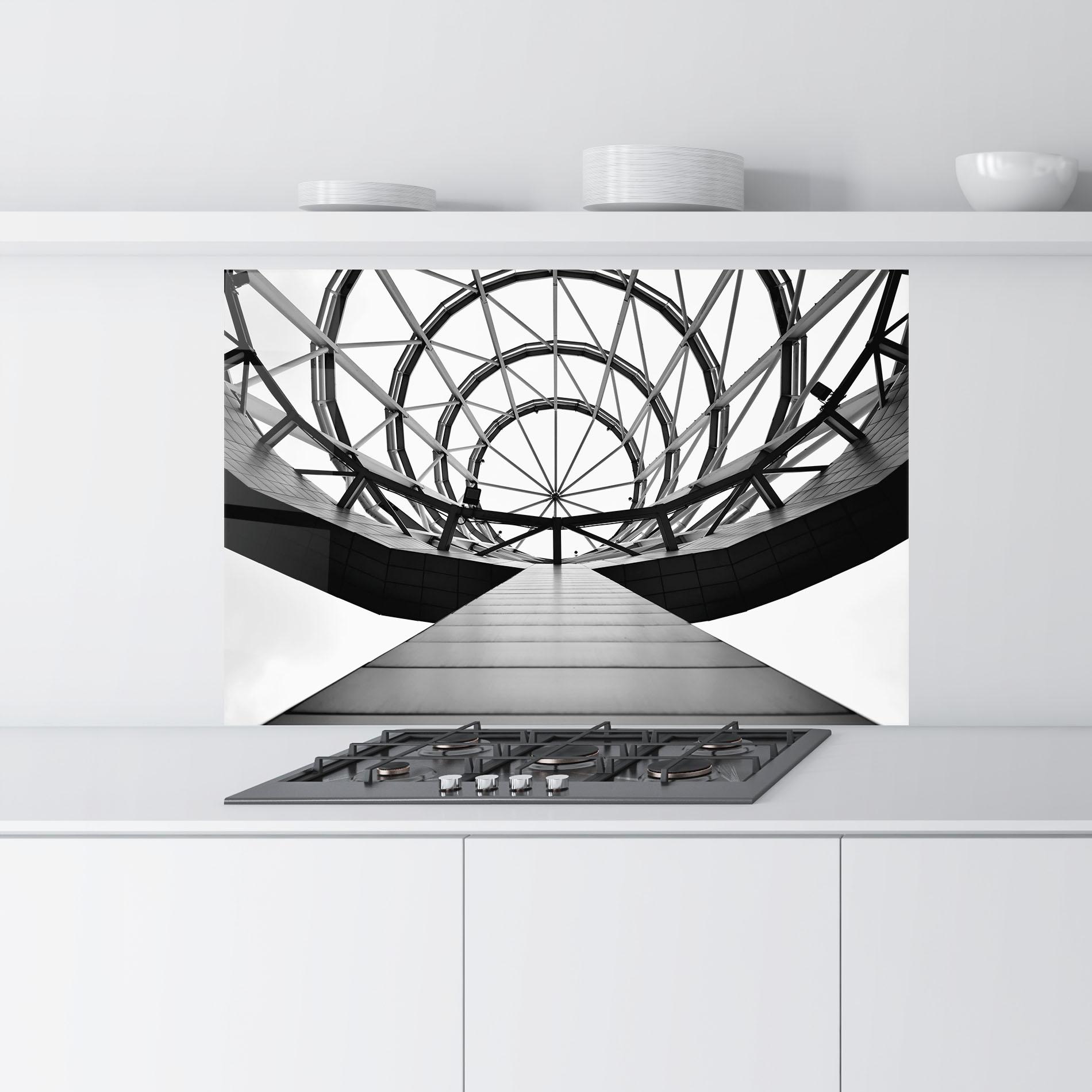 Küchenrückwand Glas Circular Dome mockup 9