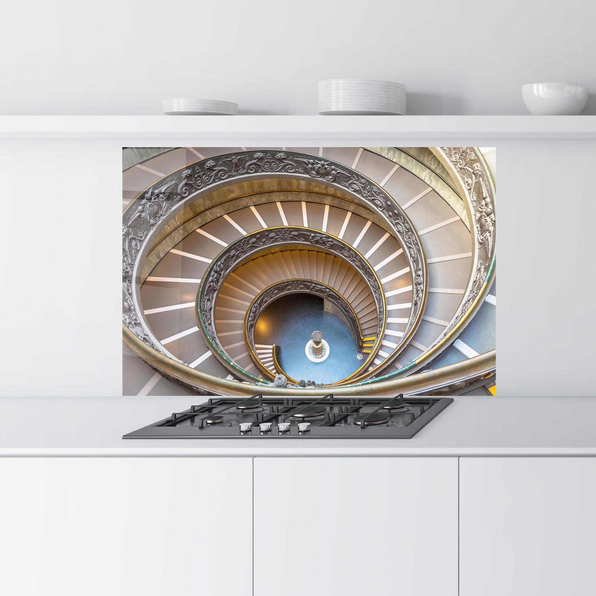 Küchenrückwand Glas Colored Stairs mockup 9