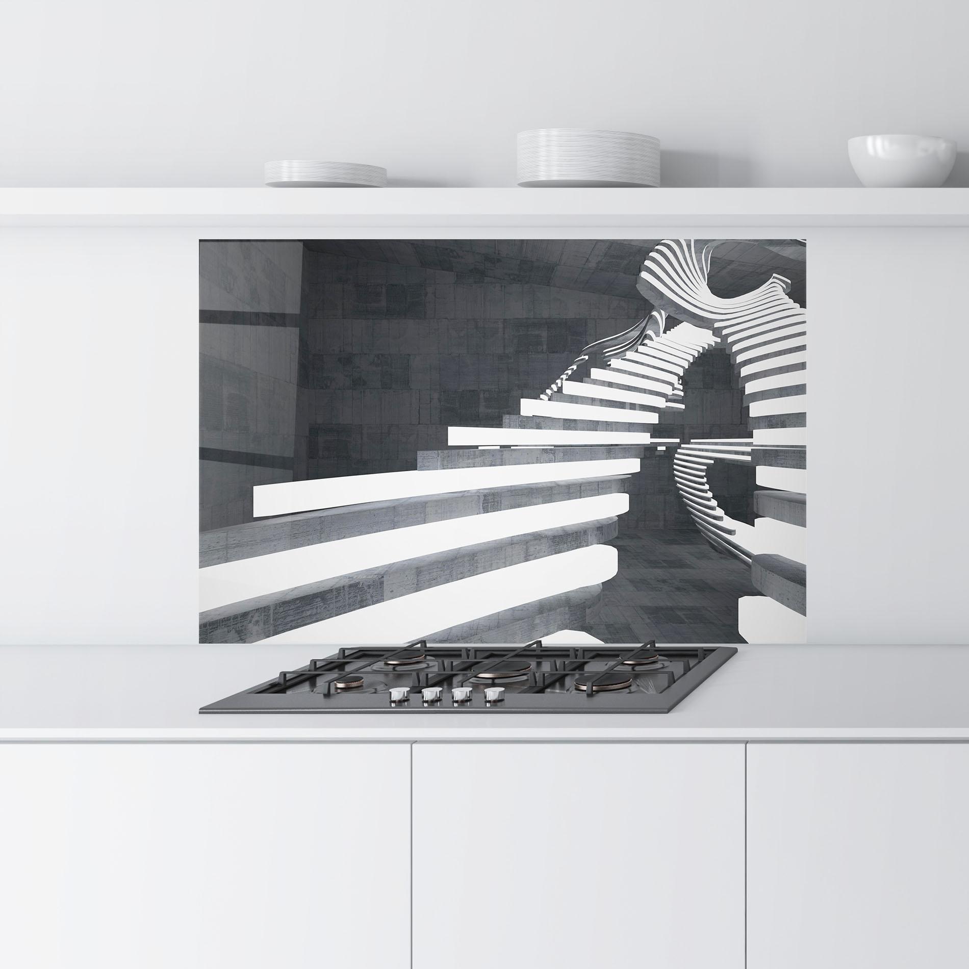 Küchenrückwand Glas Concrete Room mockup 9