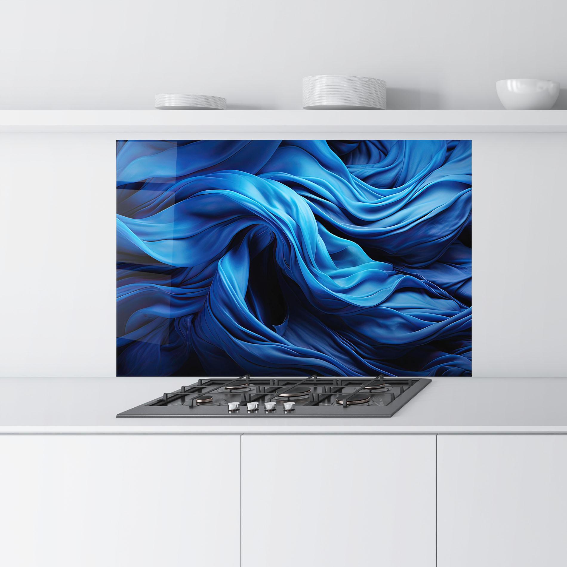 Küchenrückwand Glas Floating Blue mockup 9