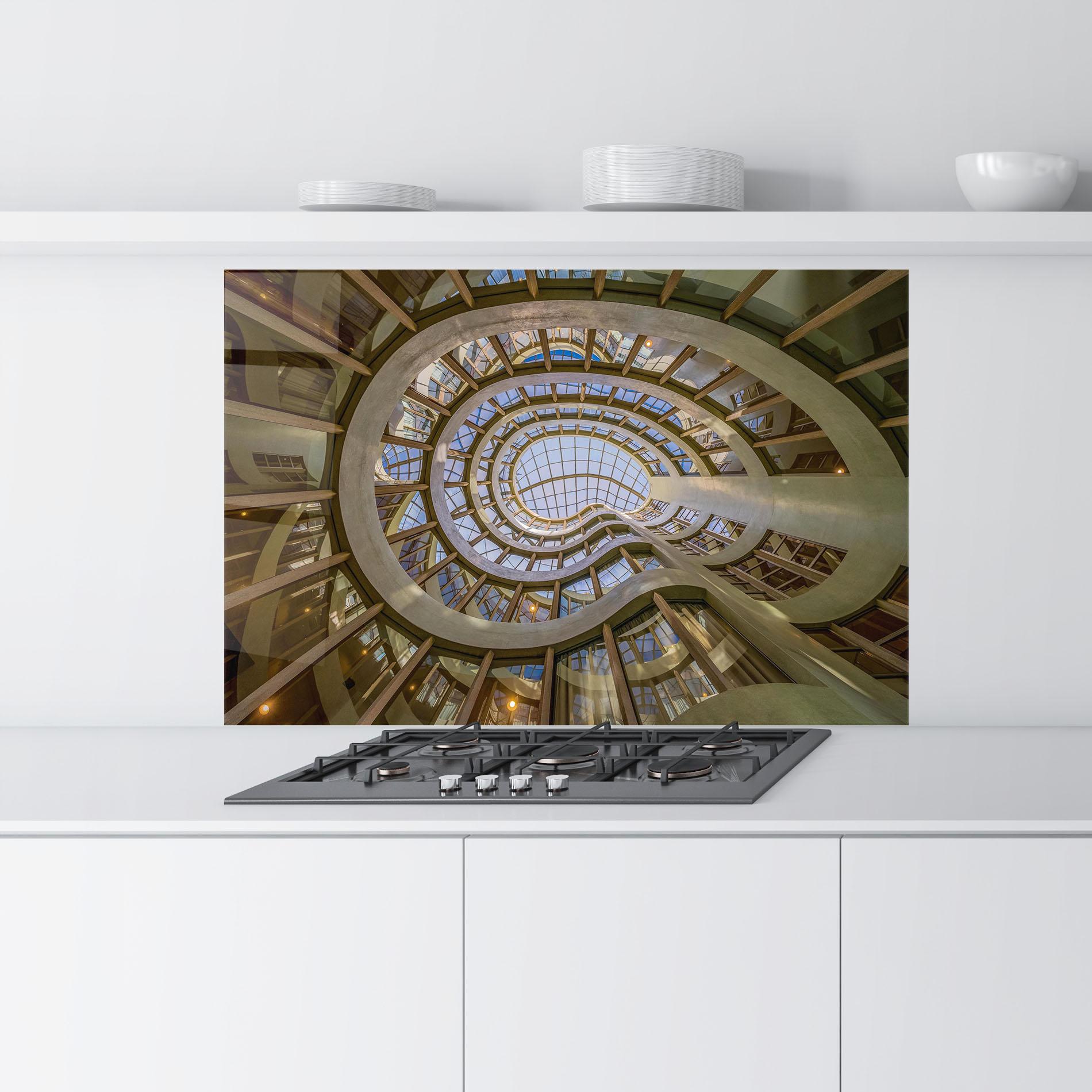 Küchenrückwand Glas Glass Building mockup 9