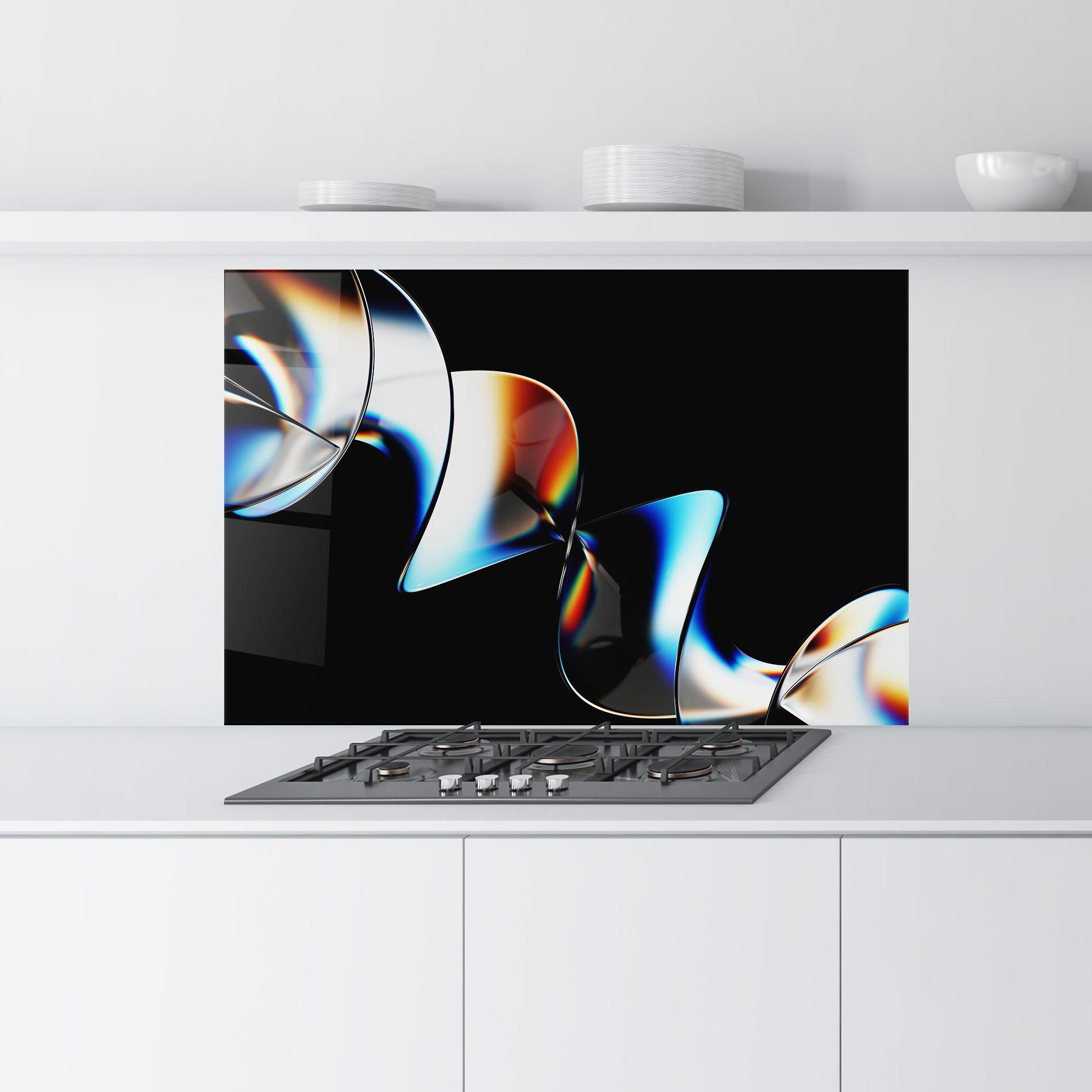 Küchenrückwand Glas Metal Spiral mockup 9