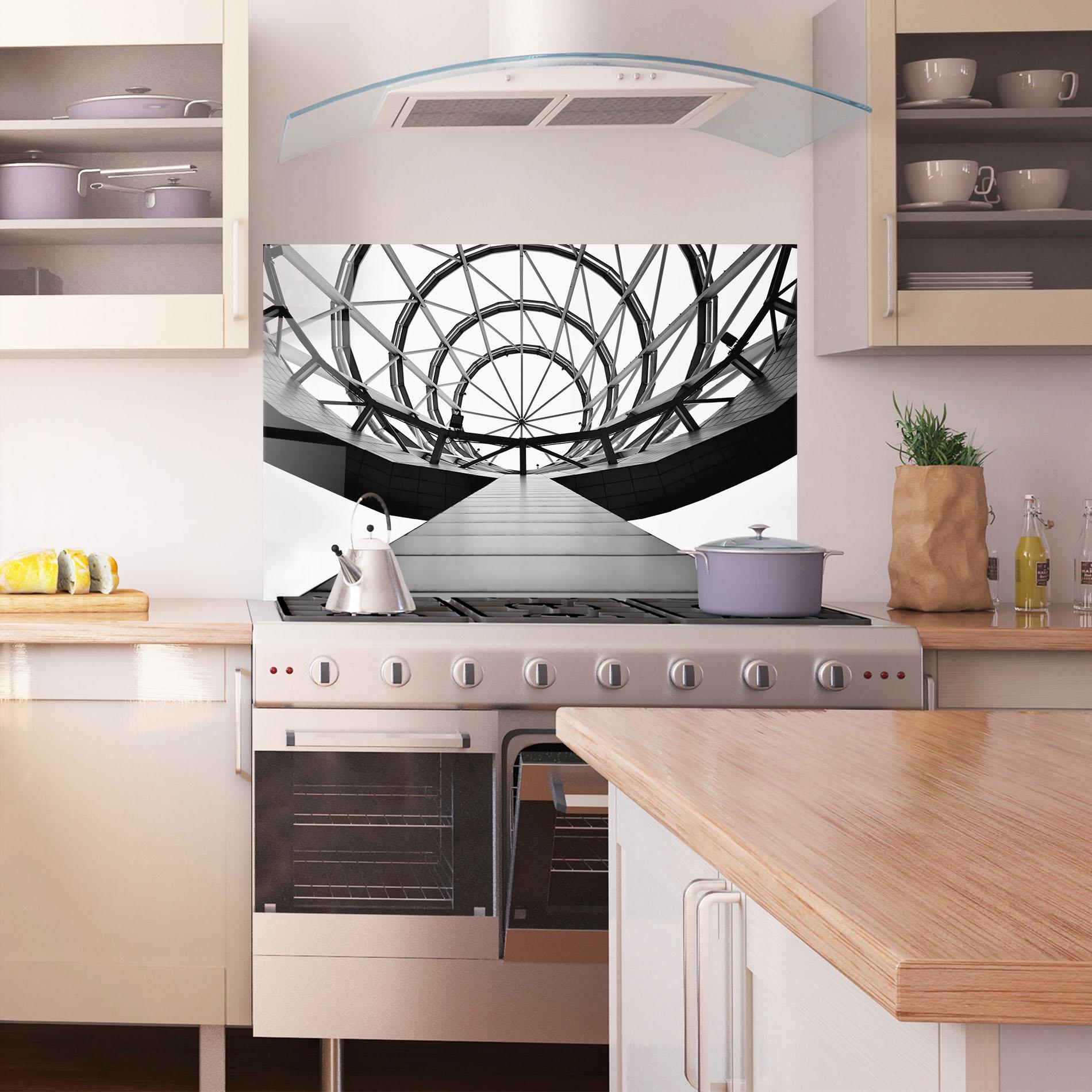 Küchenrückwand Glas Circular Dome mockup 1