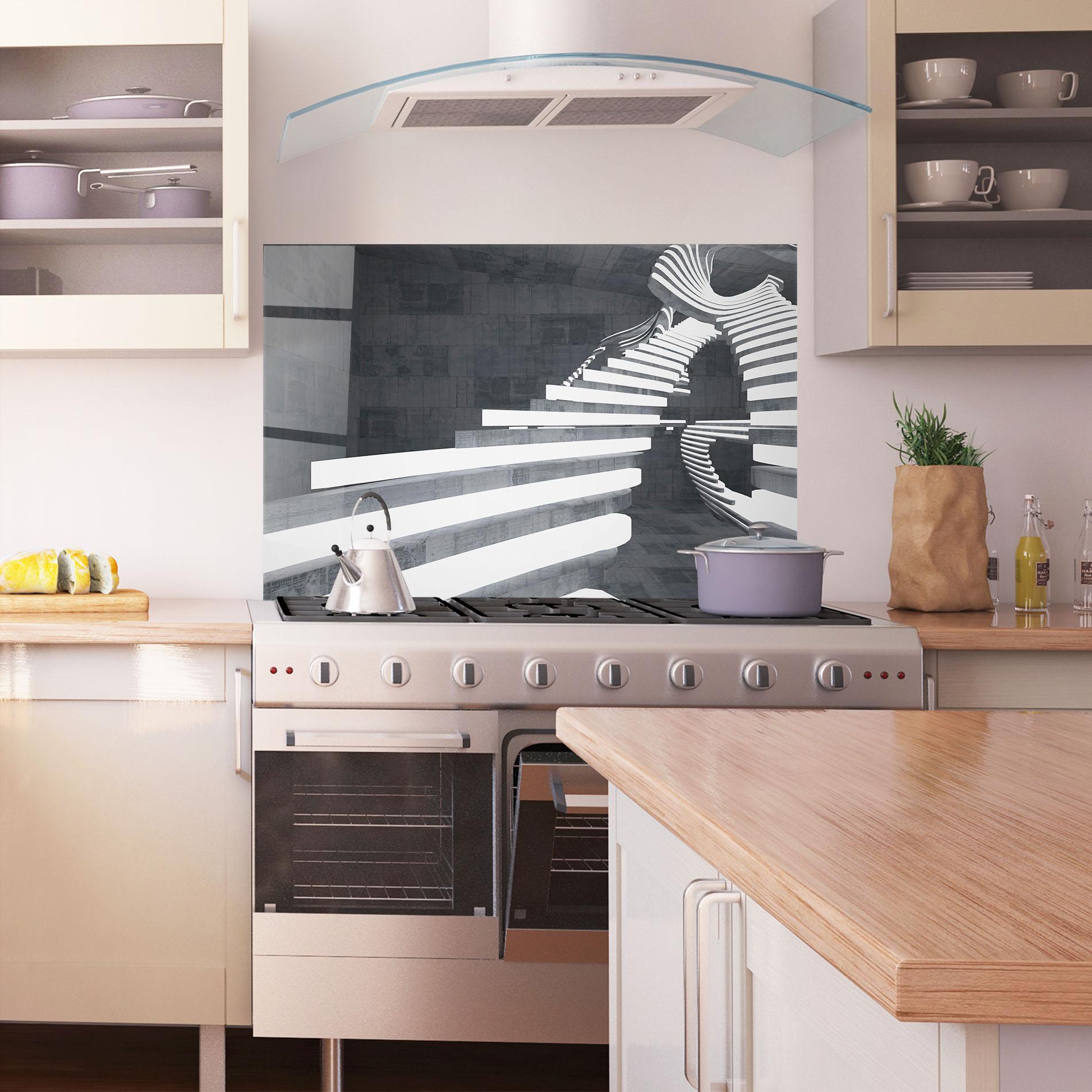 Küchenrückwand Glas Concrete Room mockup 1