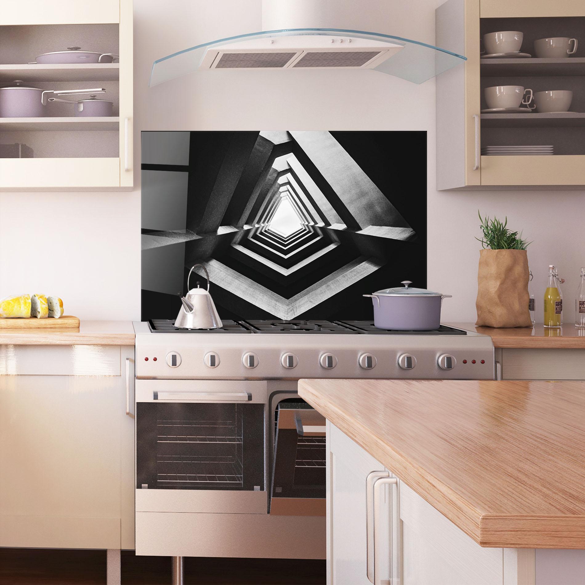 Küchenrückwand Glas Dark Shadow mockup 1