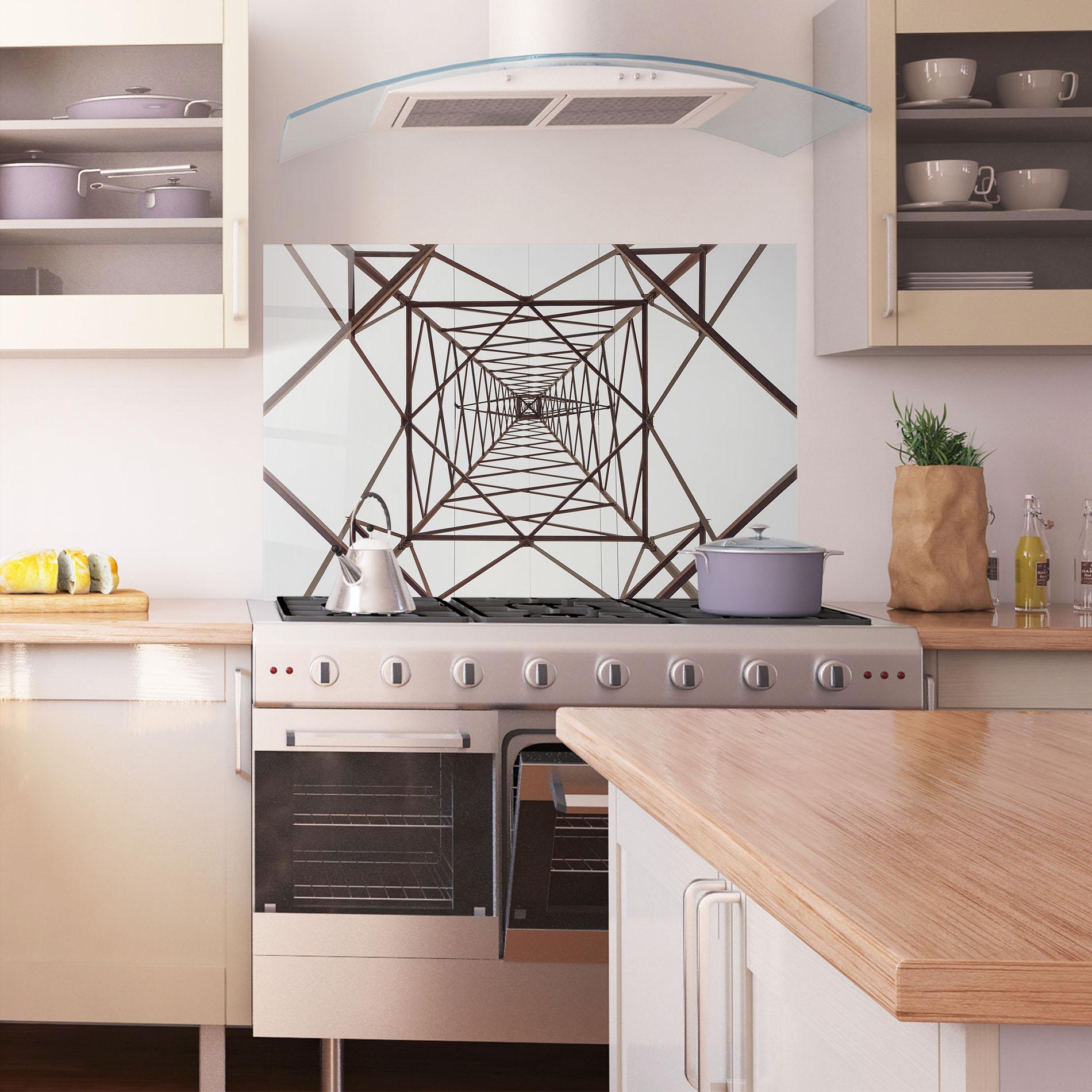 Küchenrückwand Glas Geometric Pillar mockup 1