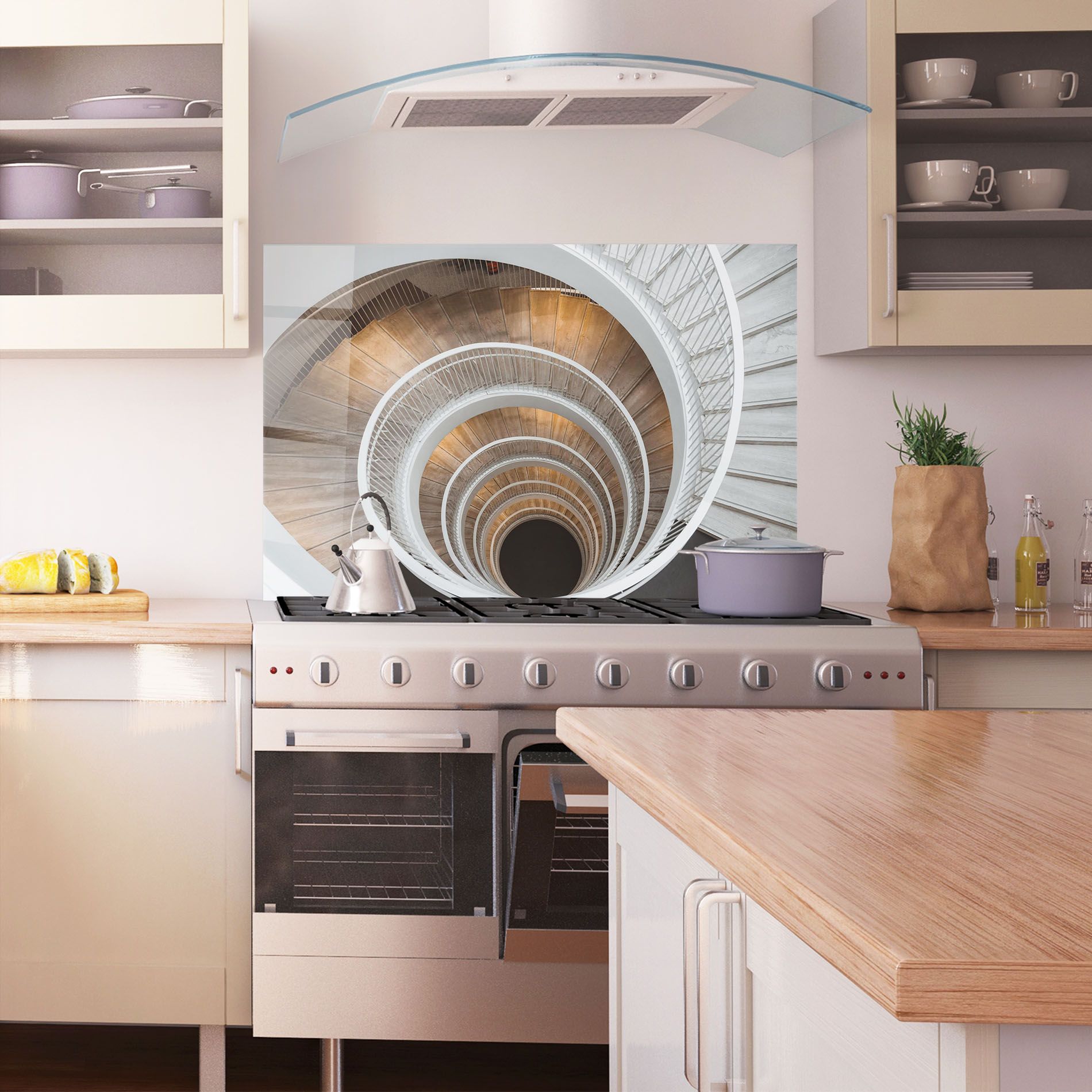 White Spiral Stairs mockup 1