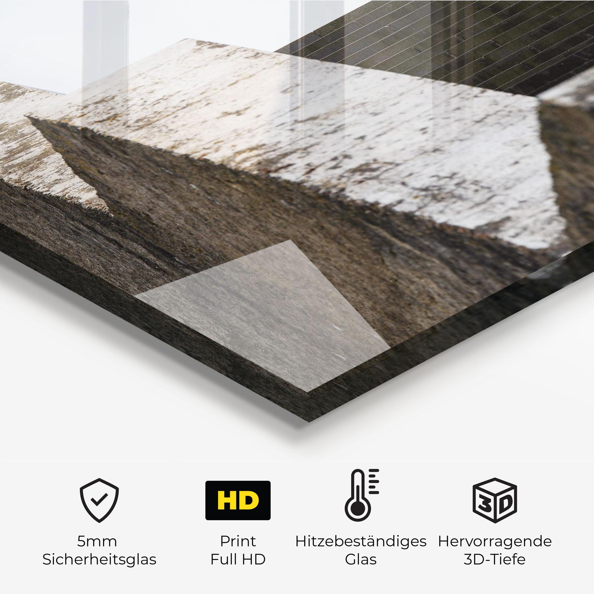 Küchenrückwand Glas Black Stairs mockup 2