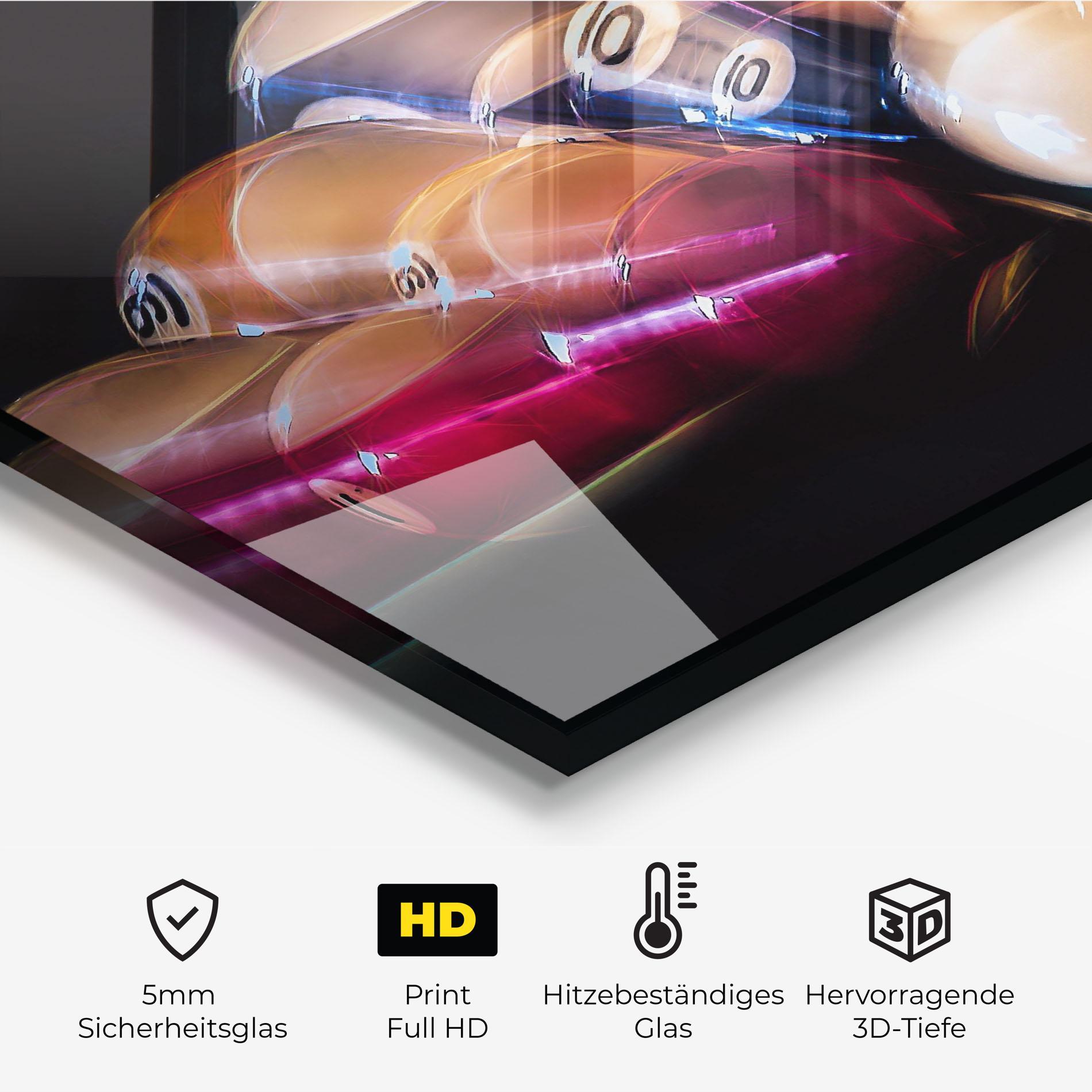 Küchenrückwand Glas Bowling Balls mockup 2