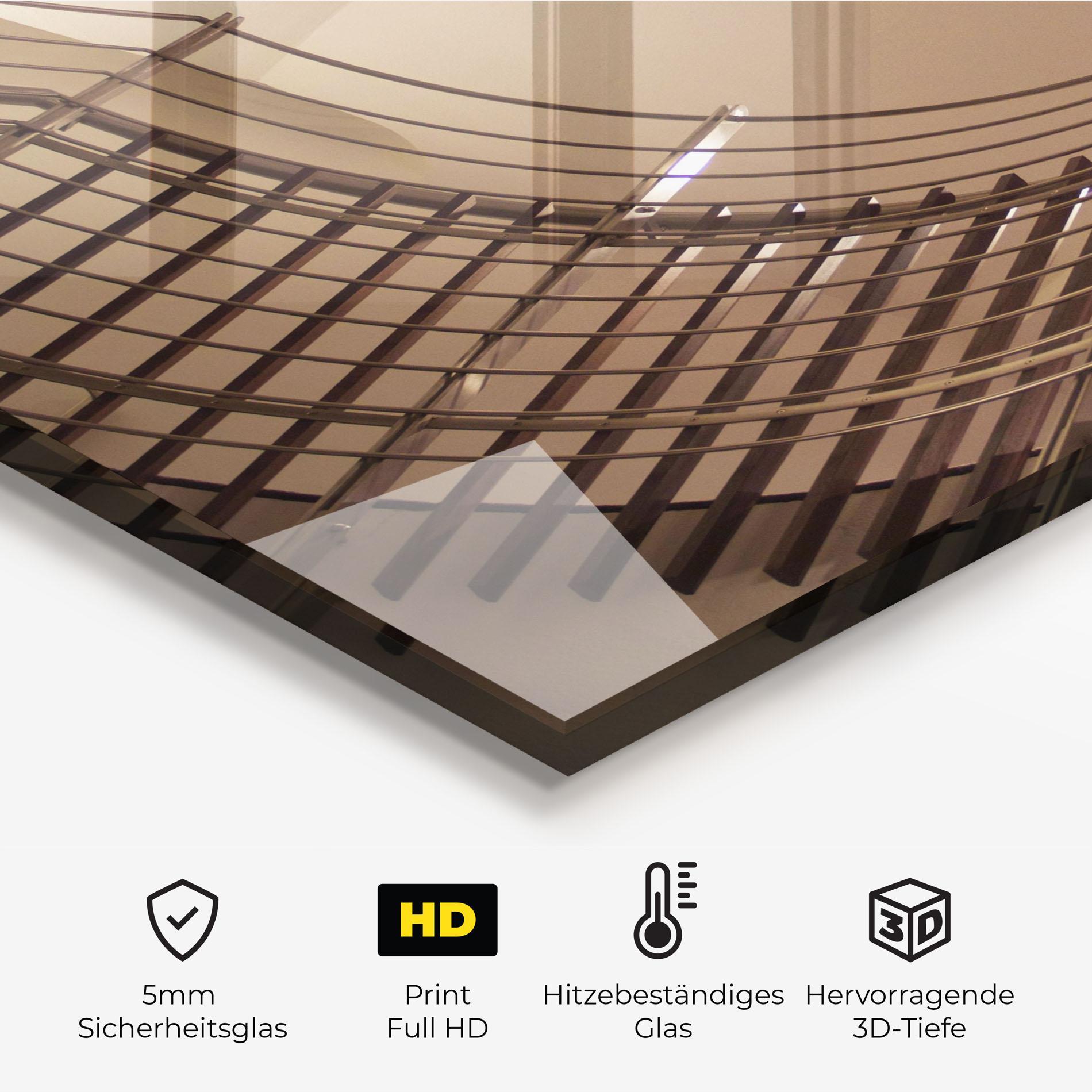 Küchenrückwand Glas Cream Stairs mockup 2