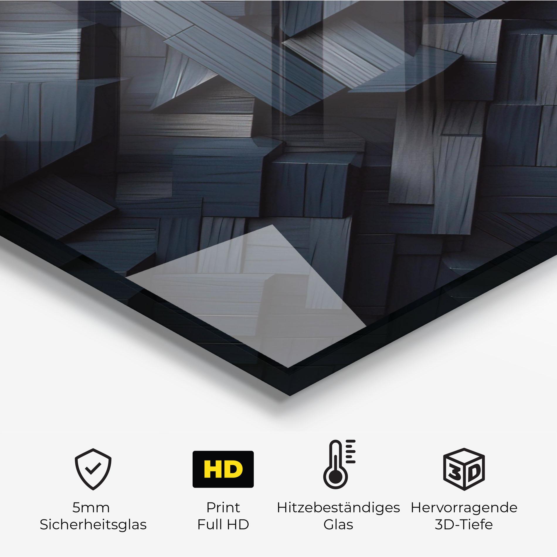 Küchenrückwand Glas Dark Blue Wall mockup 2