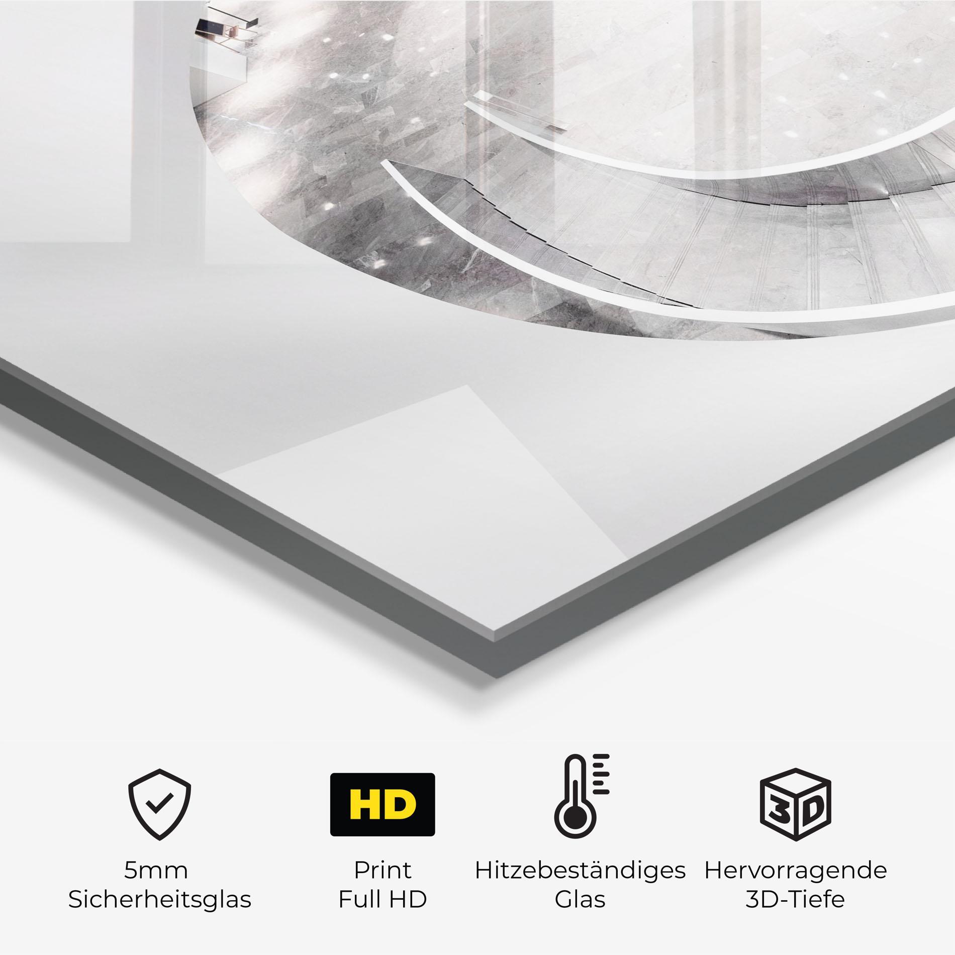 Küchenrückwand Glas Light Grey Spiral mockup 2