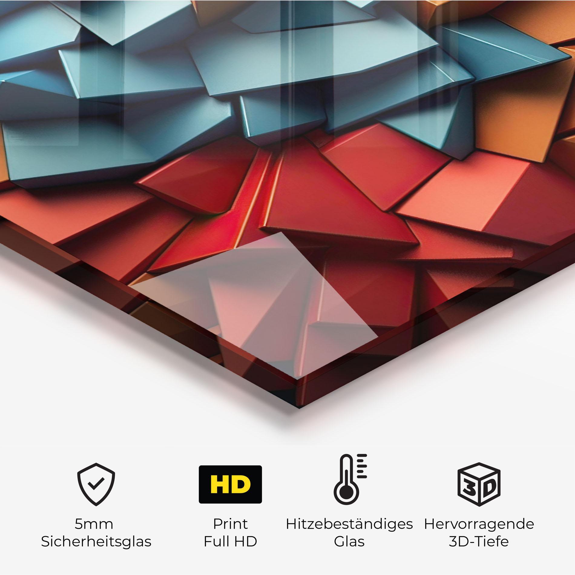 Küchenrückwand Glas Multicolor Pattern mockup 2