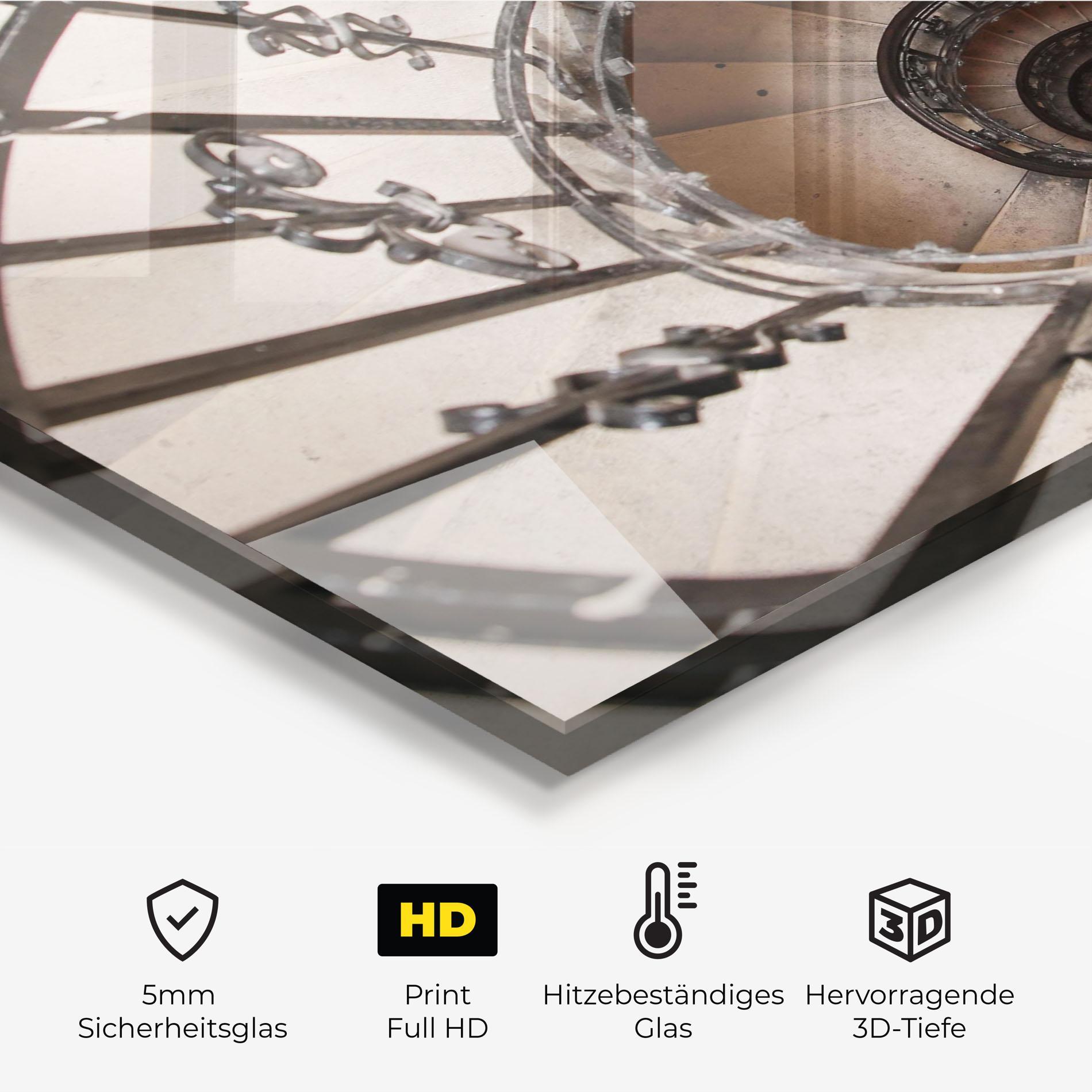 Küchenrückwand Glas Old House Stairs mockup 2