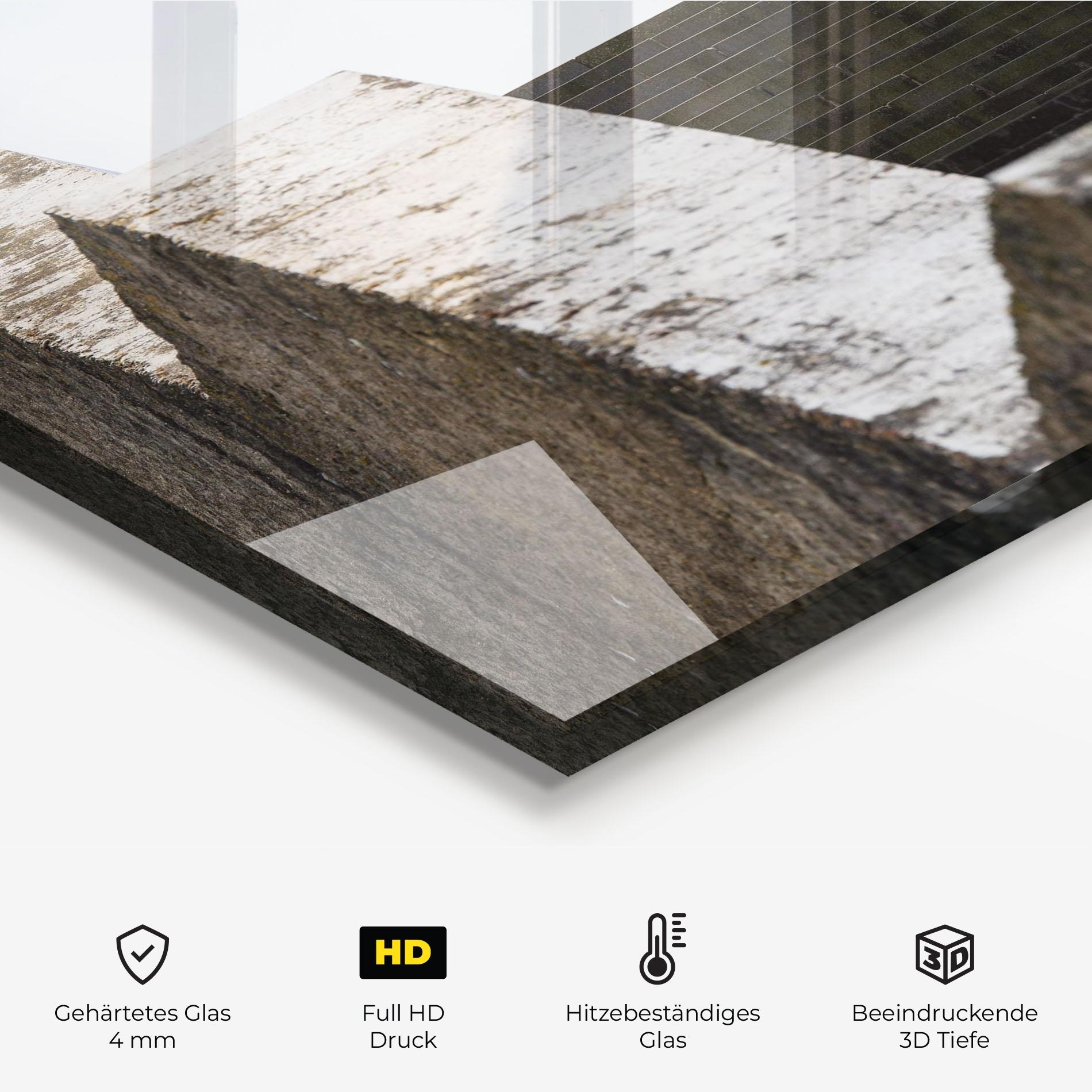 Küchenrückwand Glas Black Stairs mockup 2