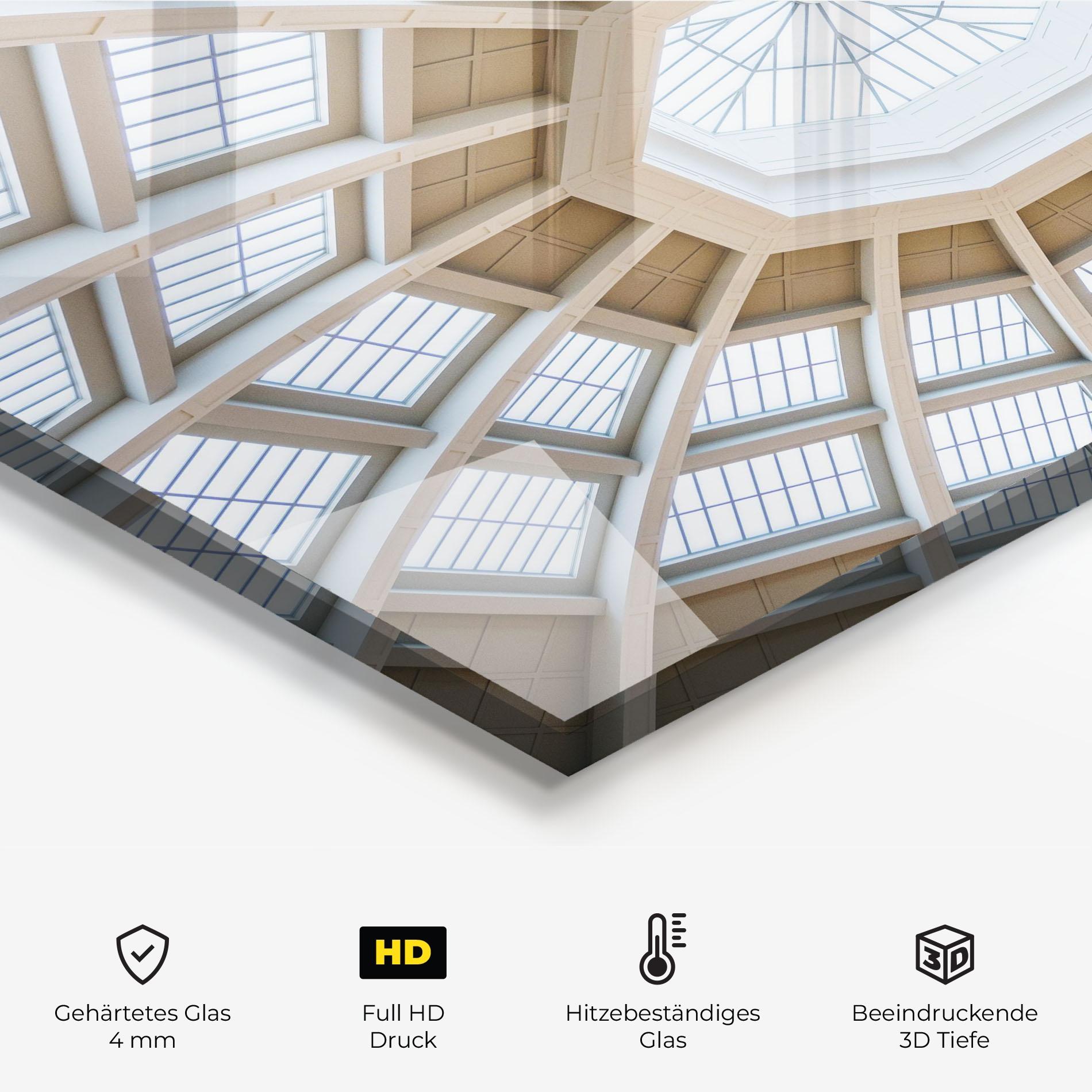 Küchenrückwand Glas Ceiling Dome mockup 2