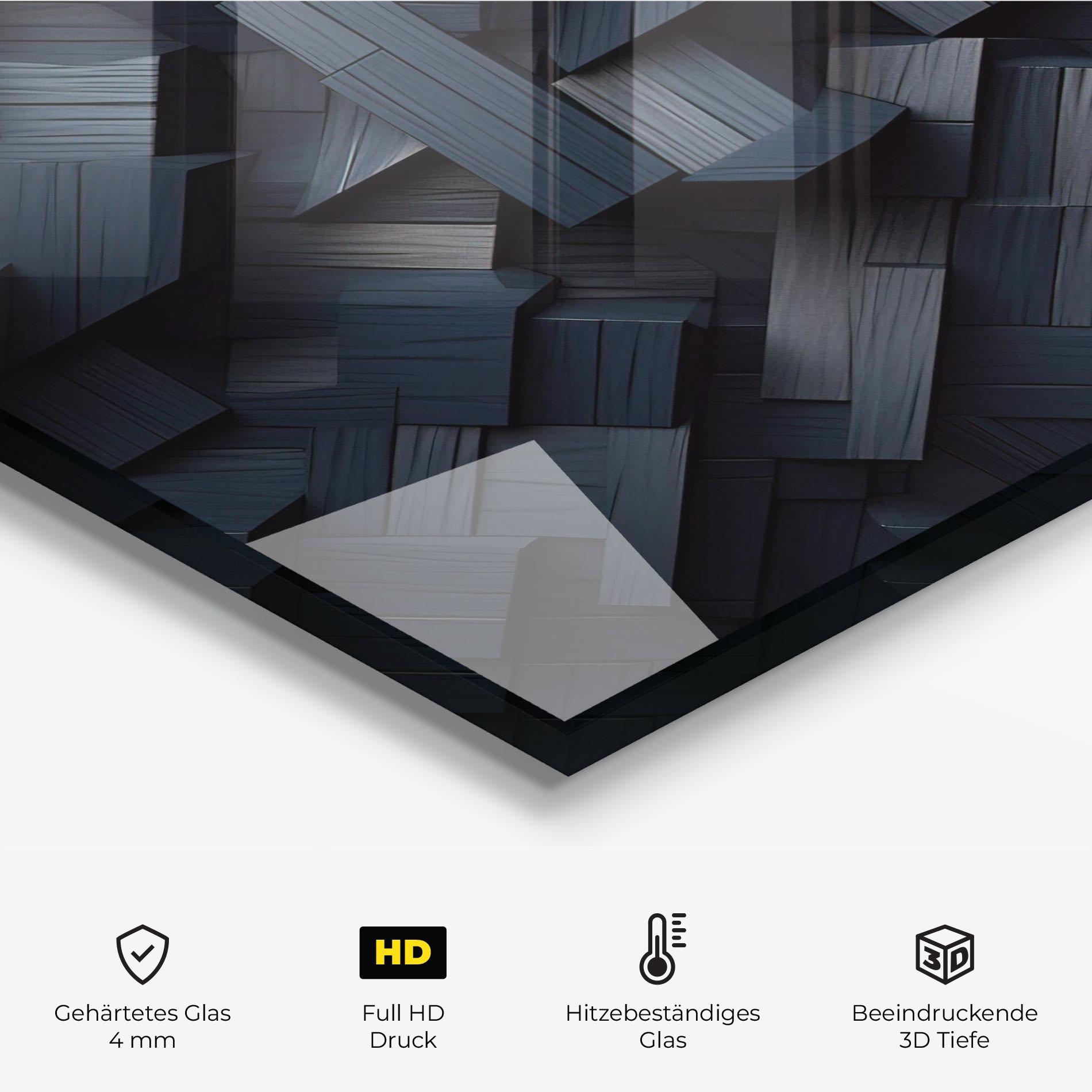 Küchenrückwand Glas Dark Blue Wall mockup 2