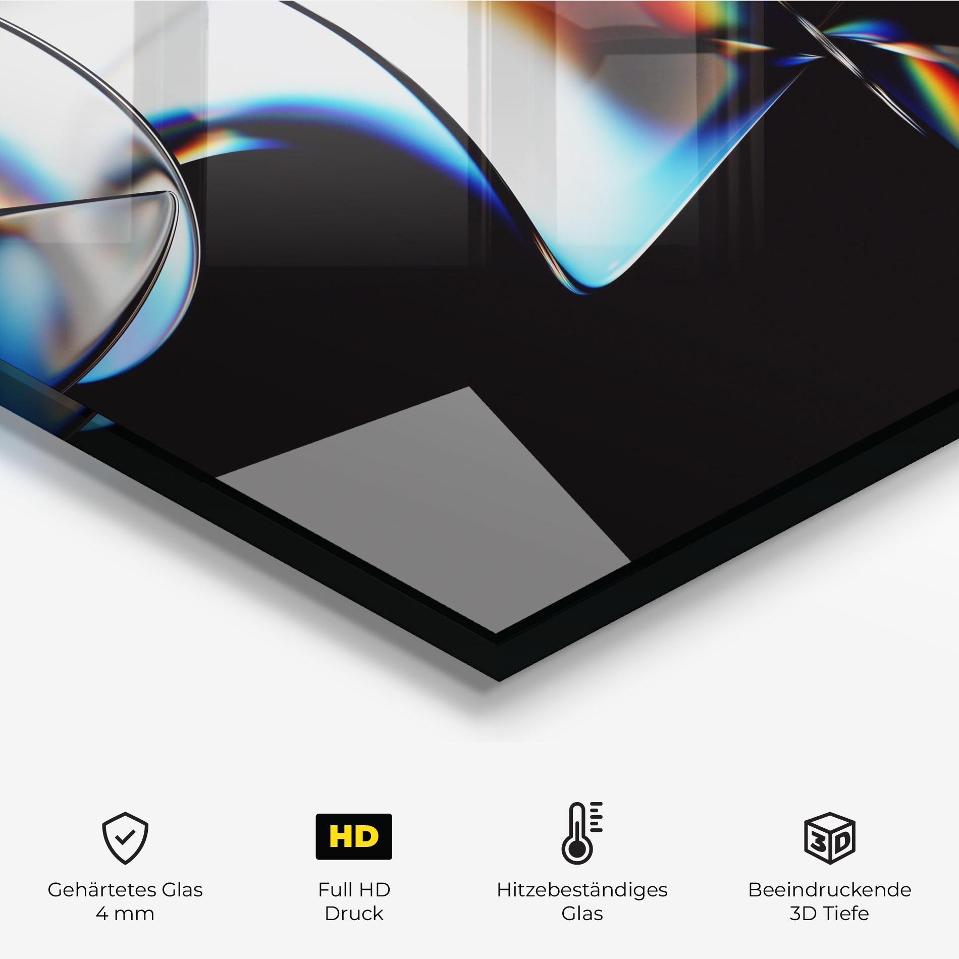 Küchenrückwand Glas Metal Spiral mockup 2