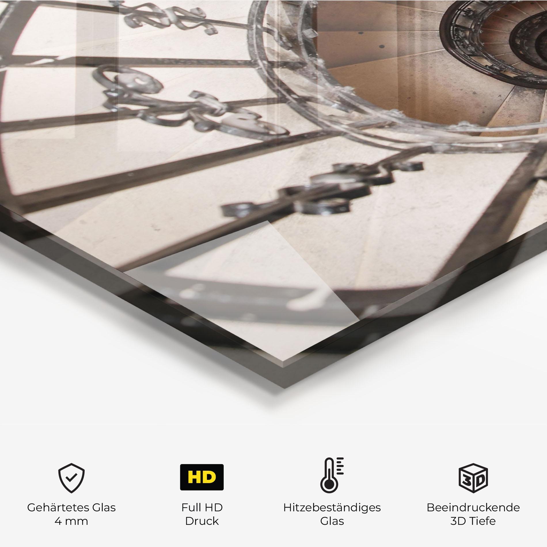 Küchenrückwand Glas Old House Stairs mockup 2