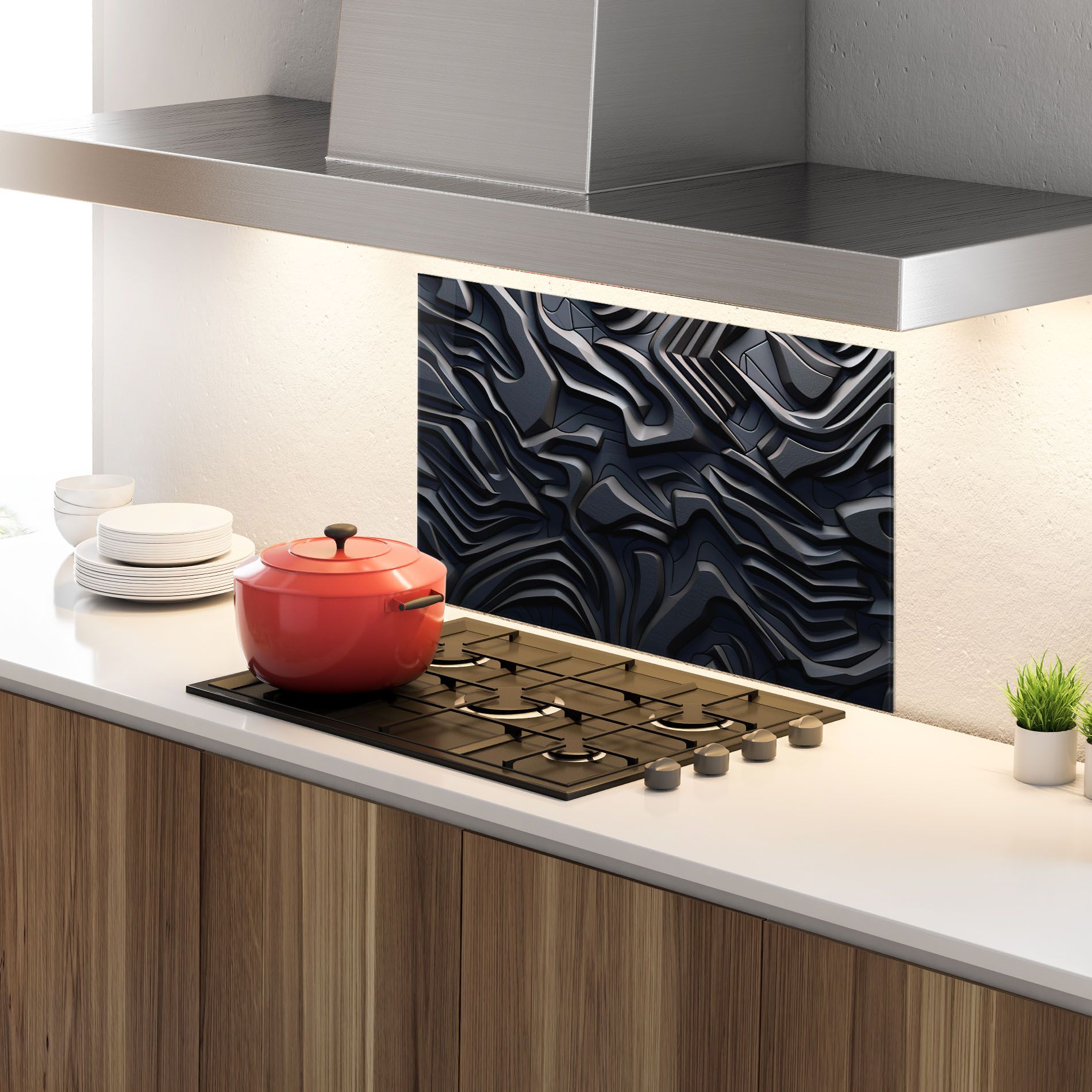 Black 3d Lines mockup 4