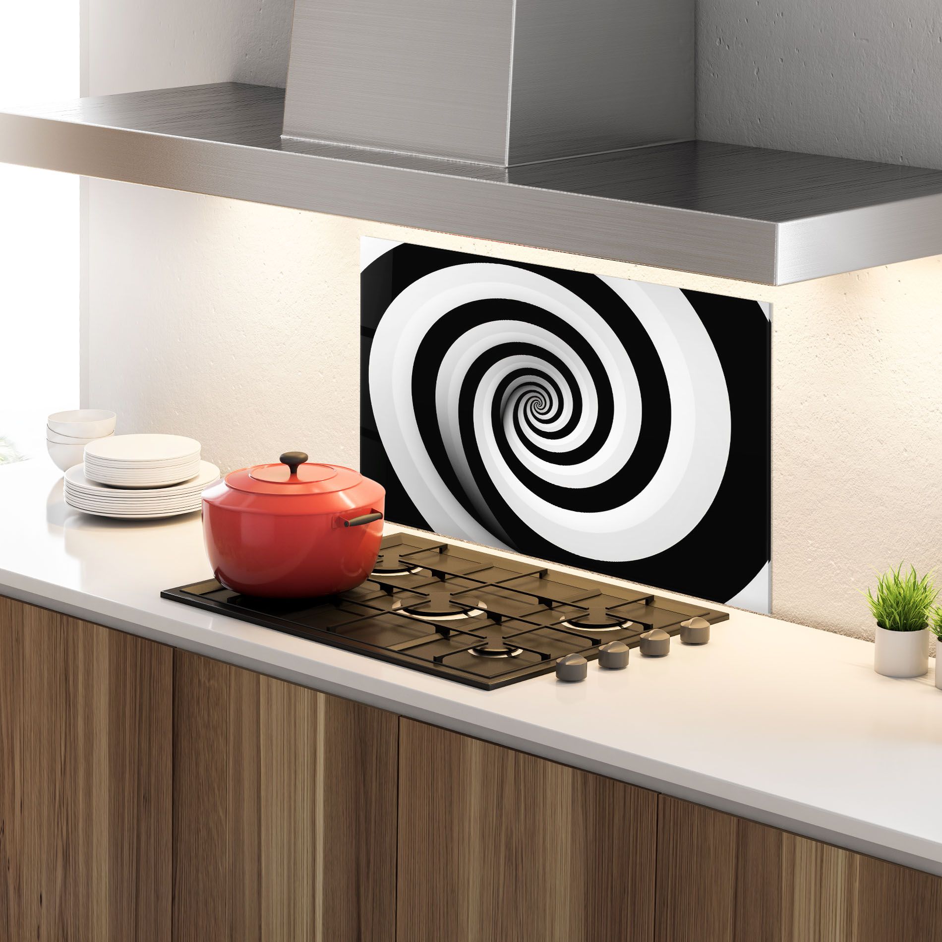 Black White Spiral mockup 4