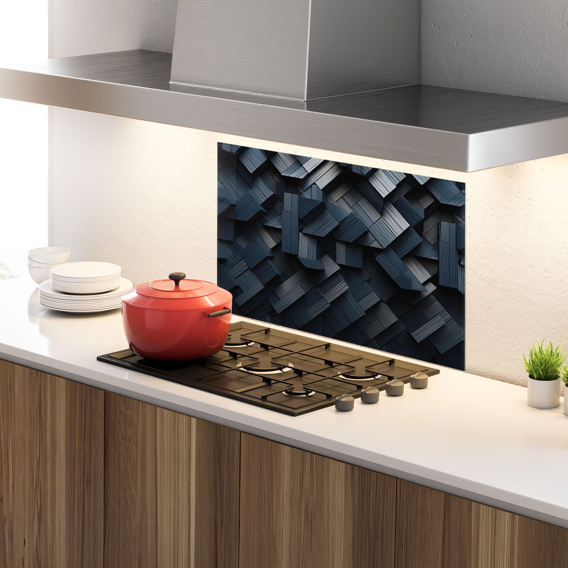 Dark Blue Wall mockup 4