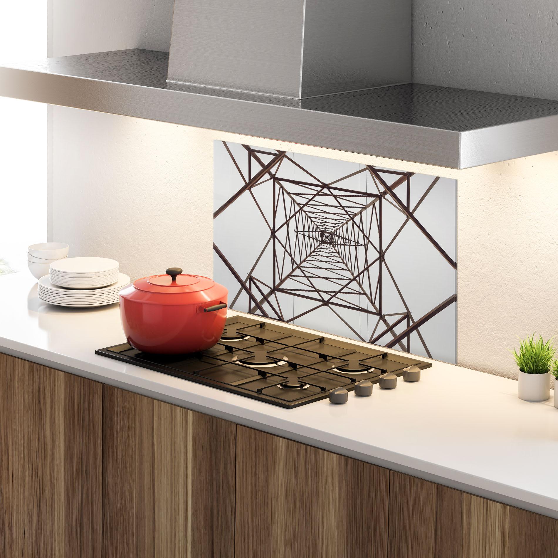 Küchenrückwand Glas Geometric Pillar mockup 4