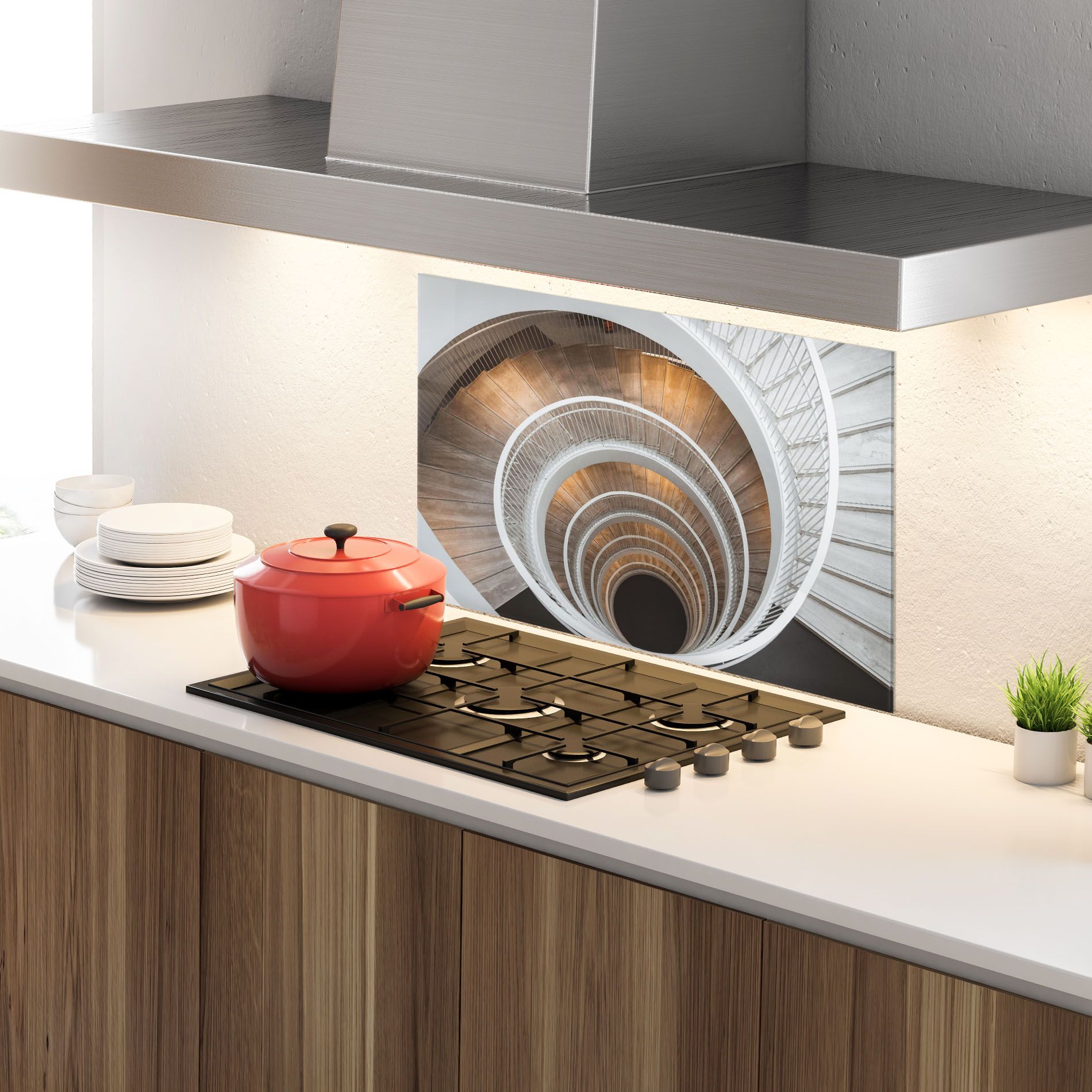 White Spiral Stairs mockup 4