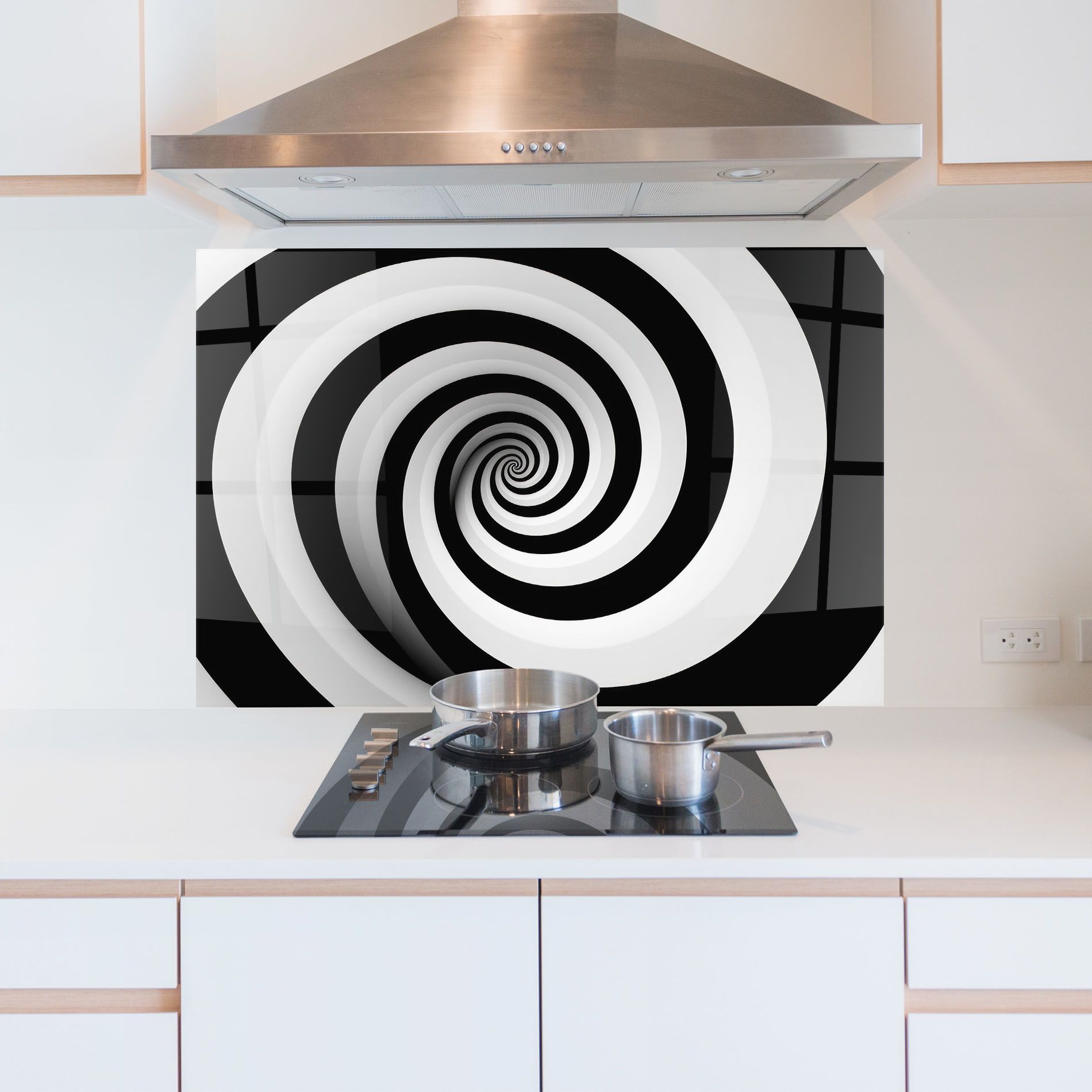 Black White Spiral mockup 5