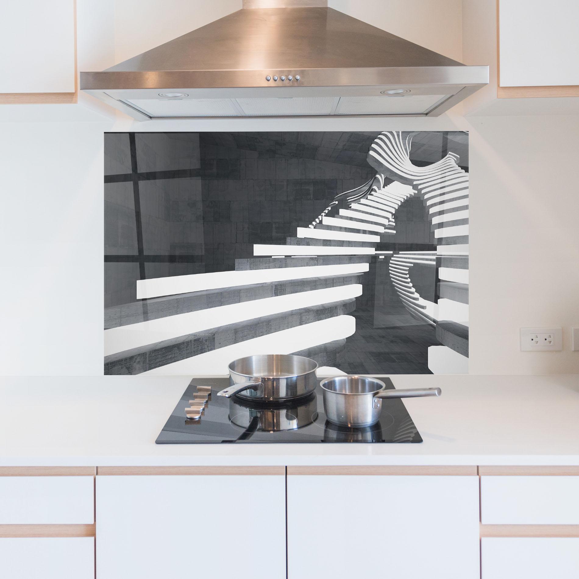 Küchenrückwand Glas Concrete Room mockup 5