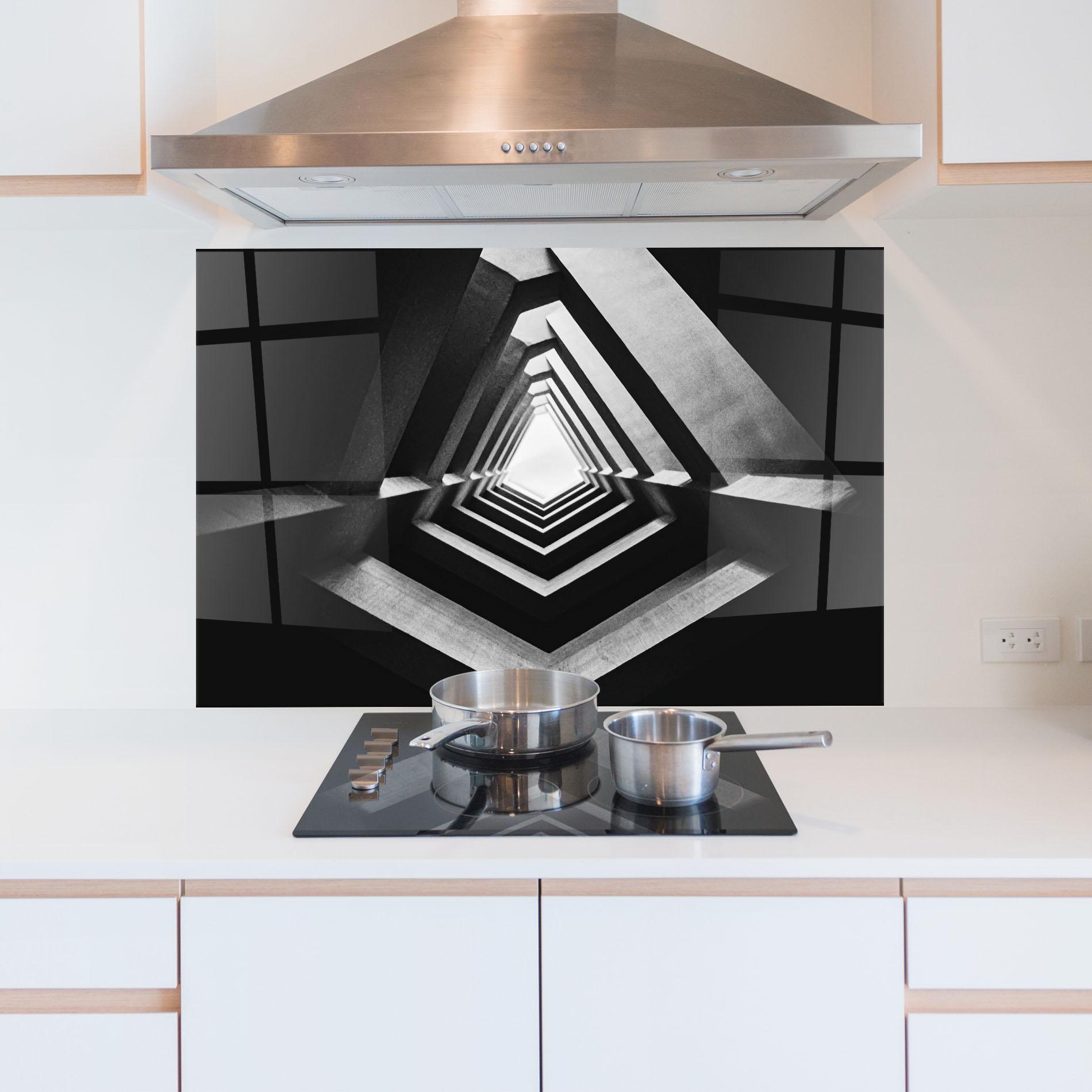 Küchenrückwand Glas Dark Shadow mockup 5