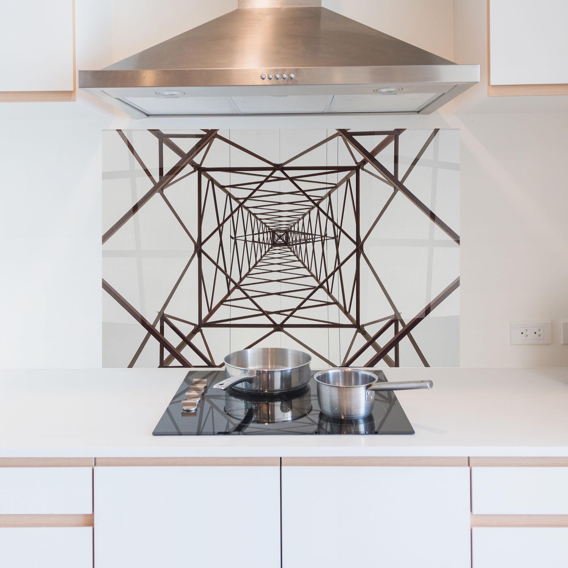 Küchenrückwand Glas Geometric Pillar mockup 5