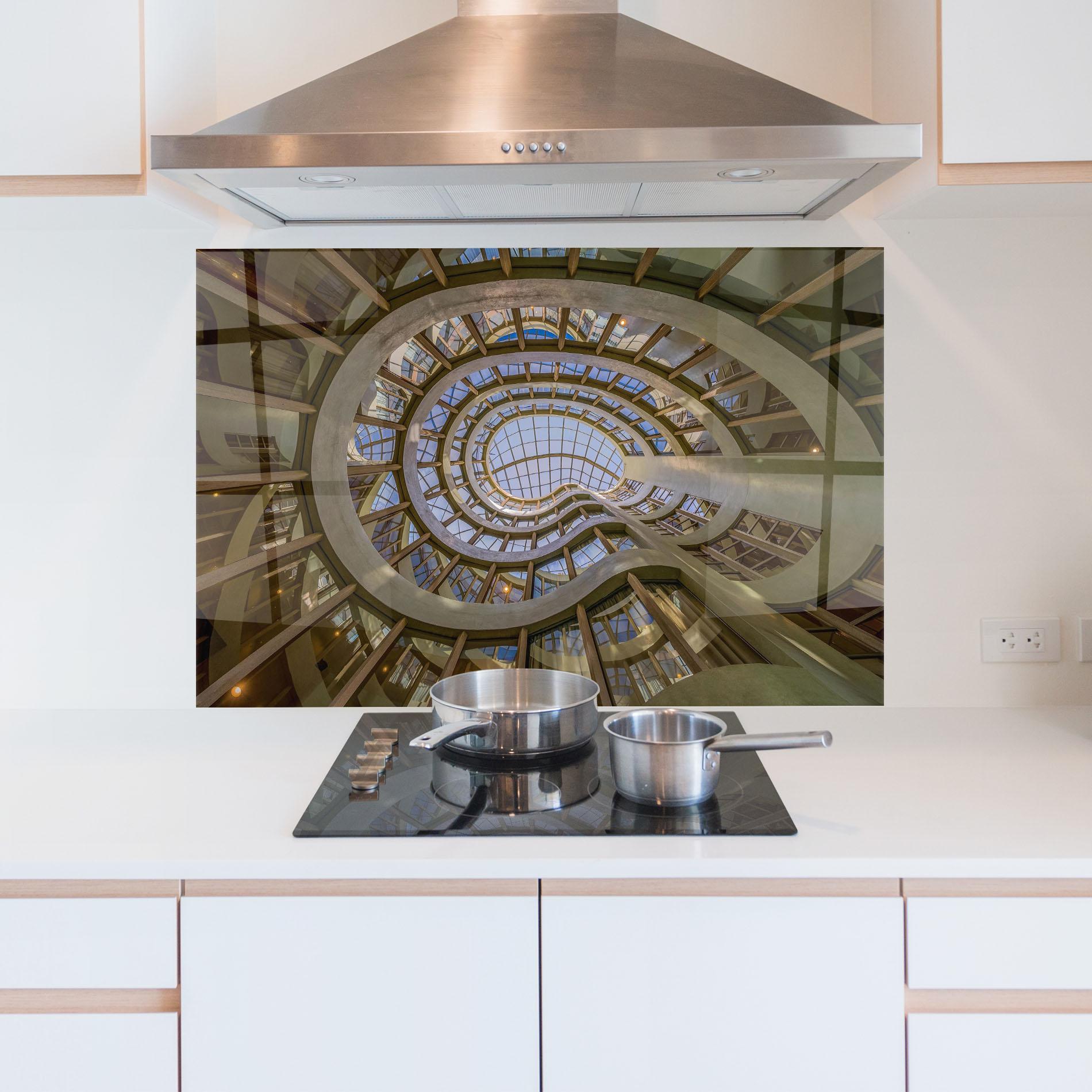 Küchenrückwand Glas Glass Building mockup 5